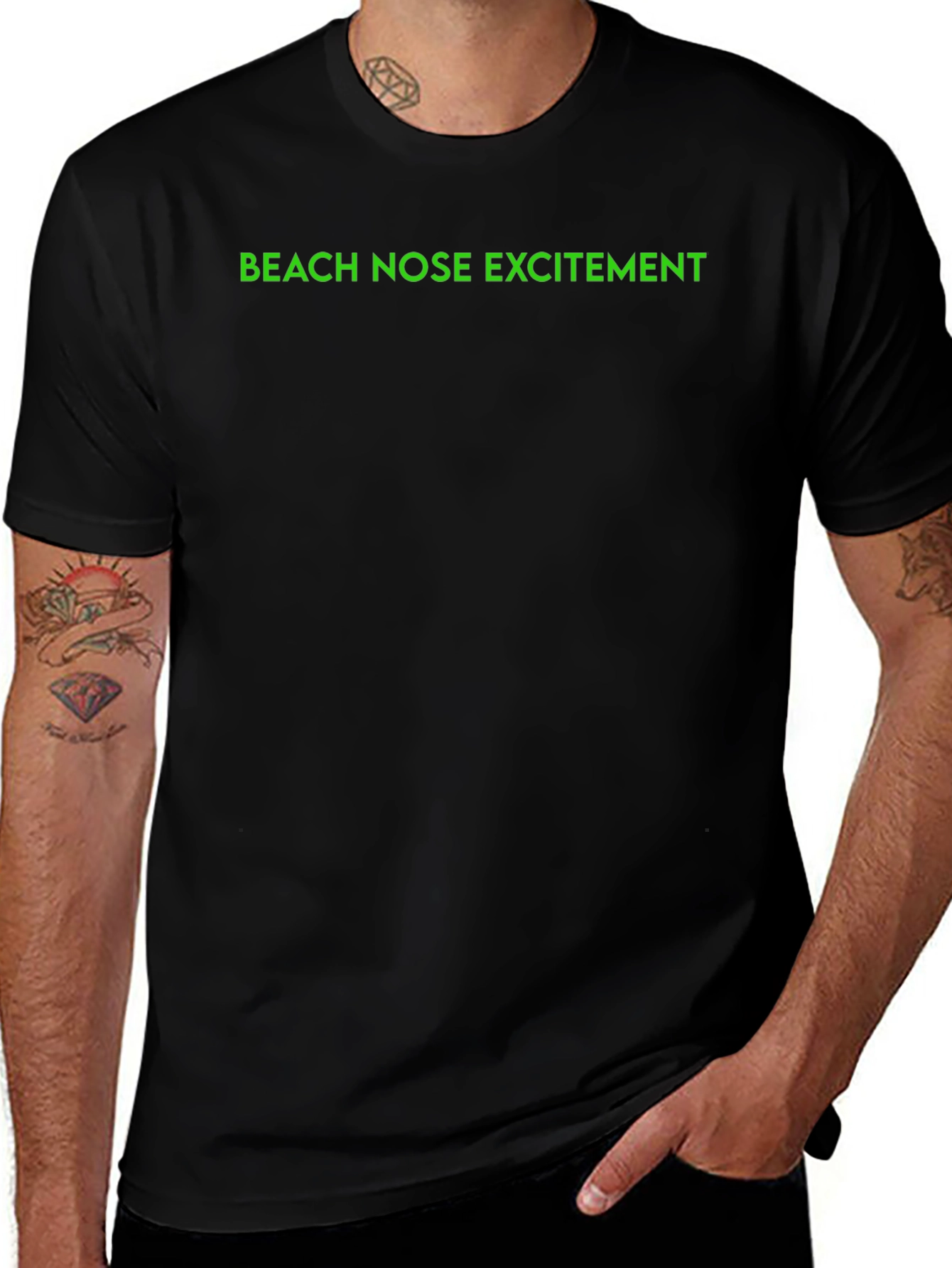 Beach Nose Excitement Black T-Shirt