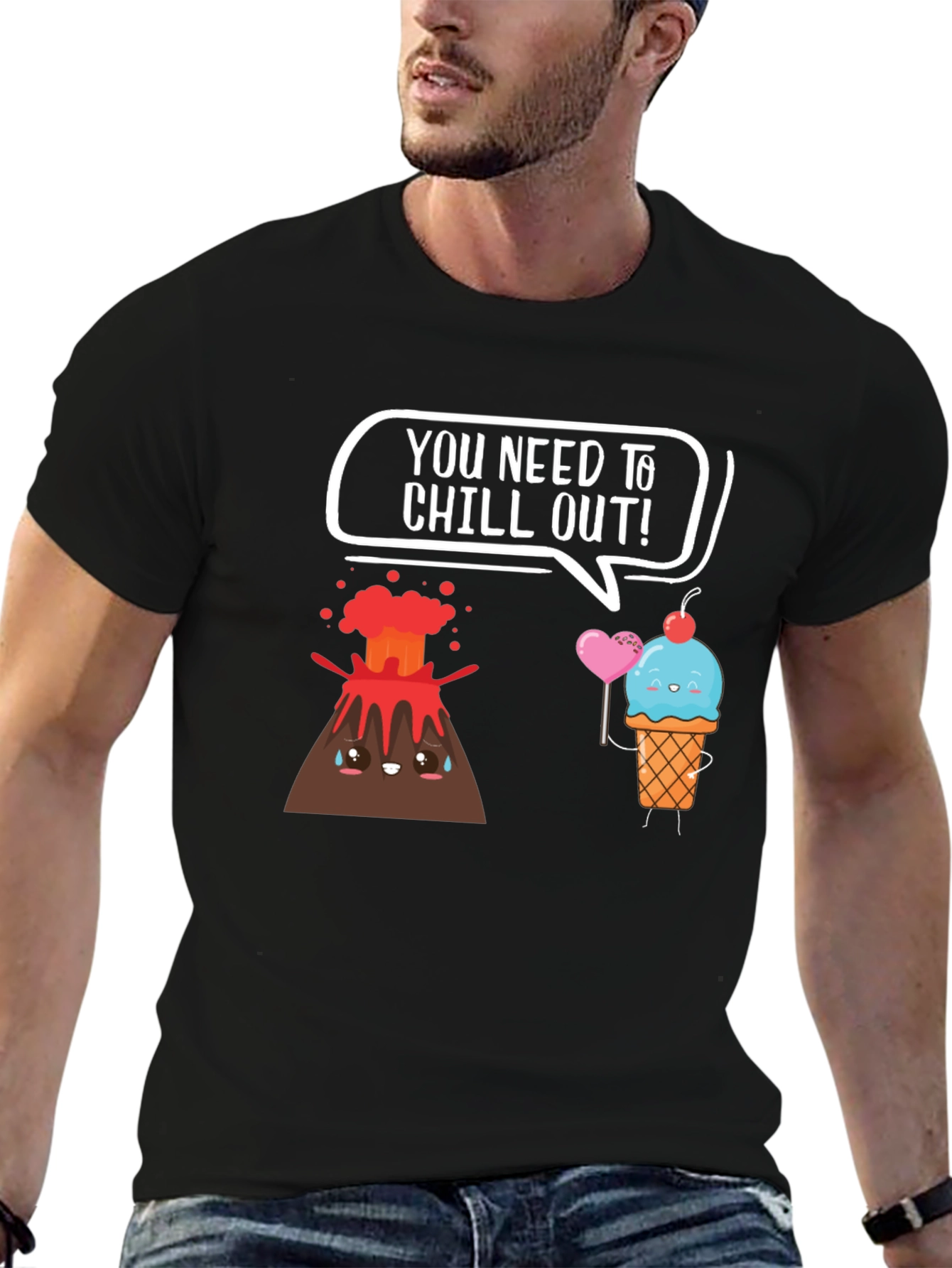 Chill Out Volcano Ice Cream Graphic Tee