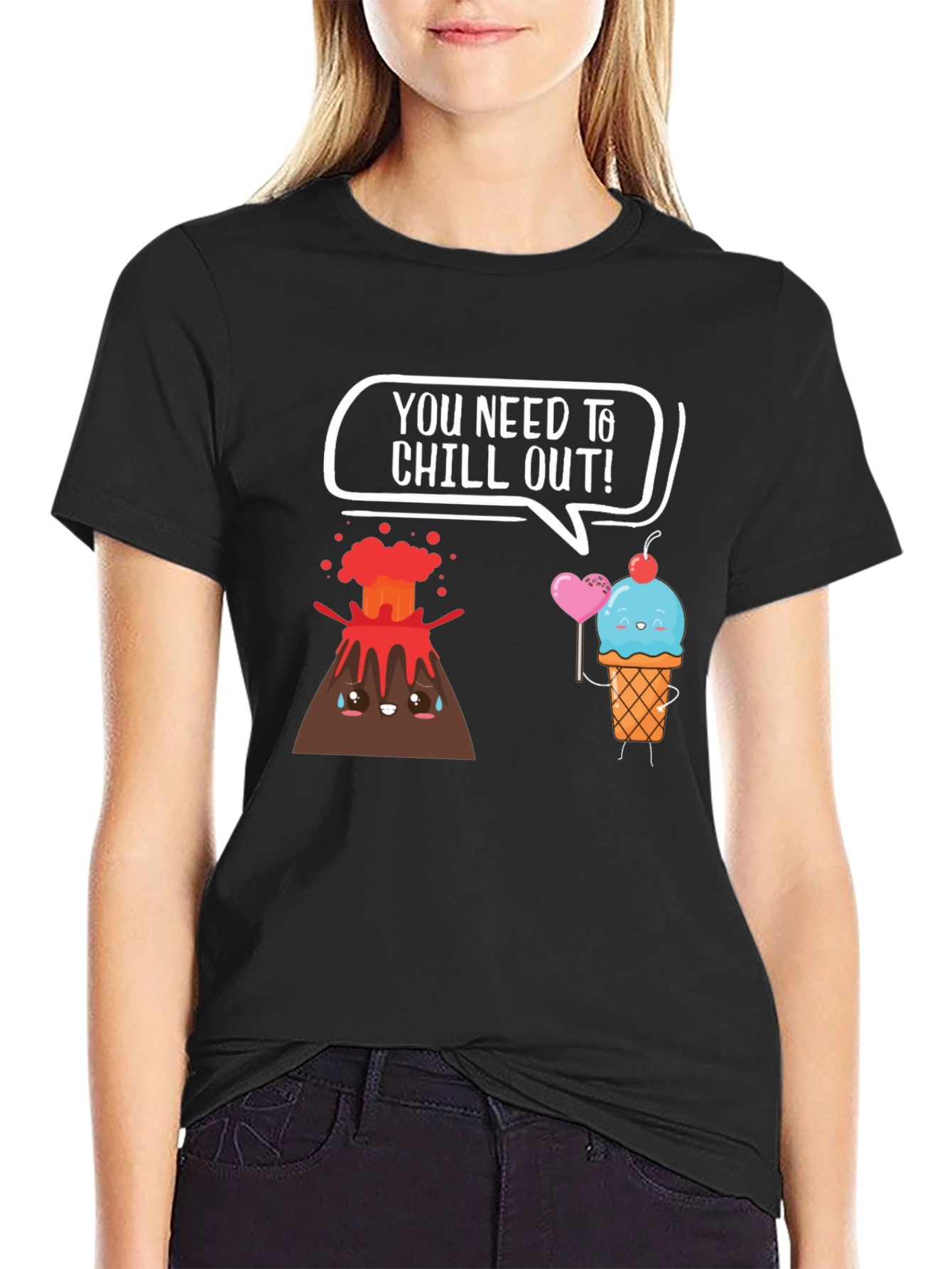 Chill Out Volcano Ice Cream Graphic Tee