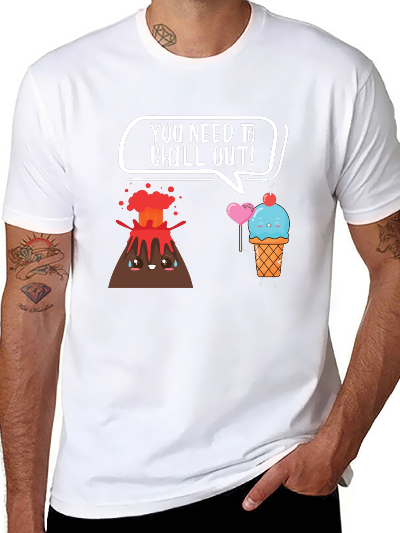 Chill Out Volcano Ice Cream Graphic Tee