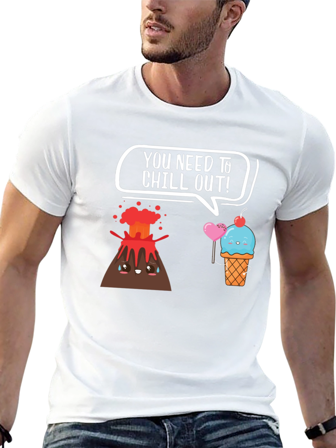 Chill Out Volcano Ice Cream Graphic Tee