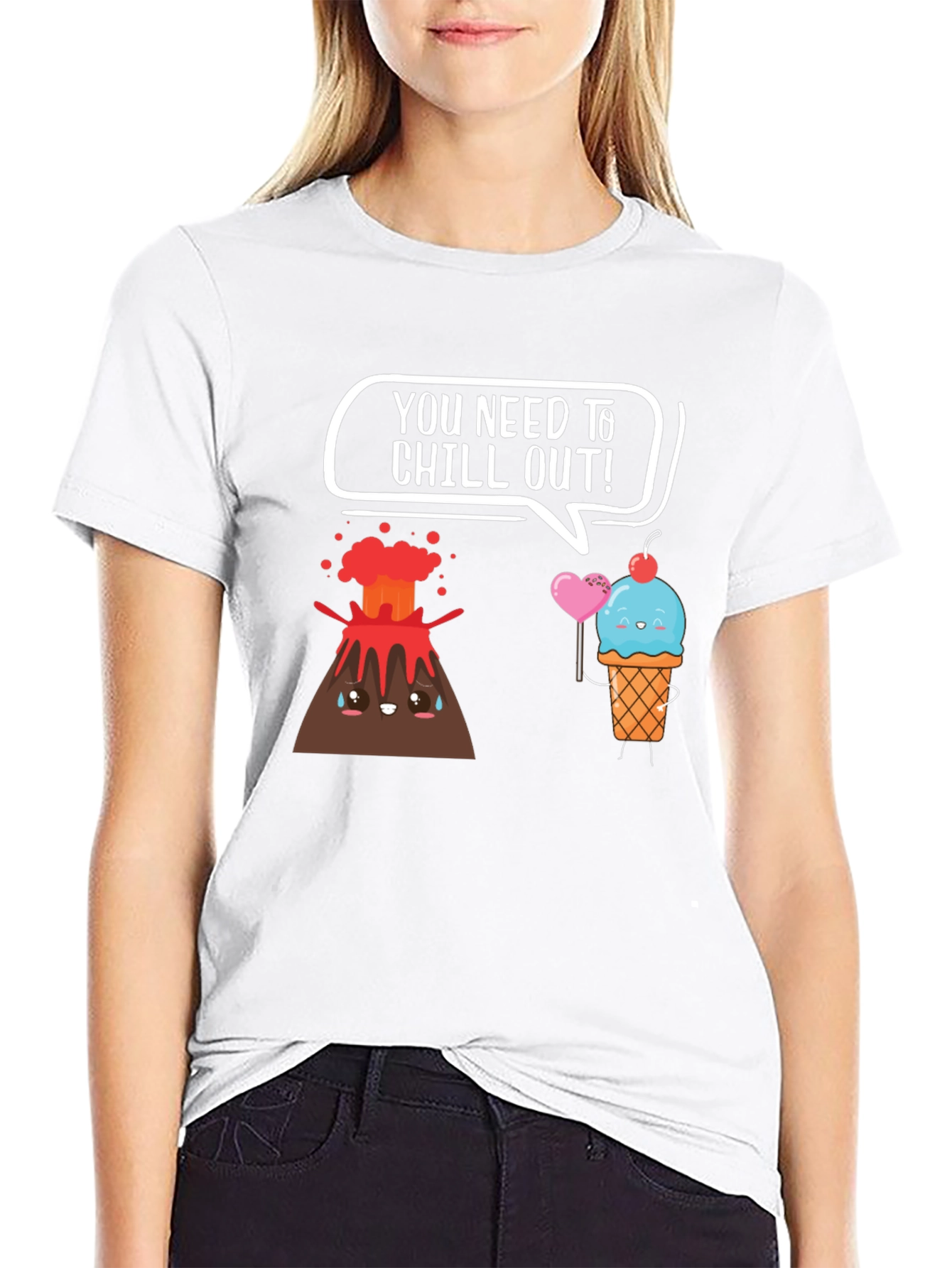 Chill Out Volcano Ice Cream Graphic Tee
