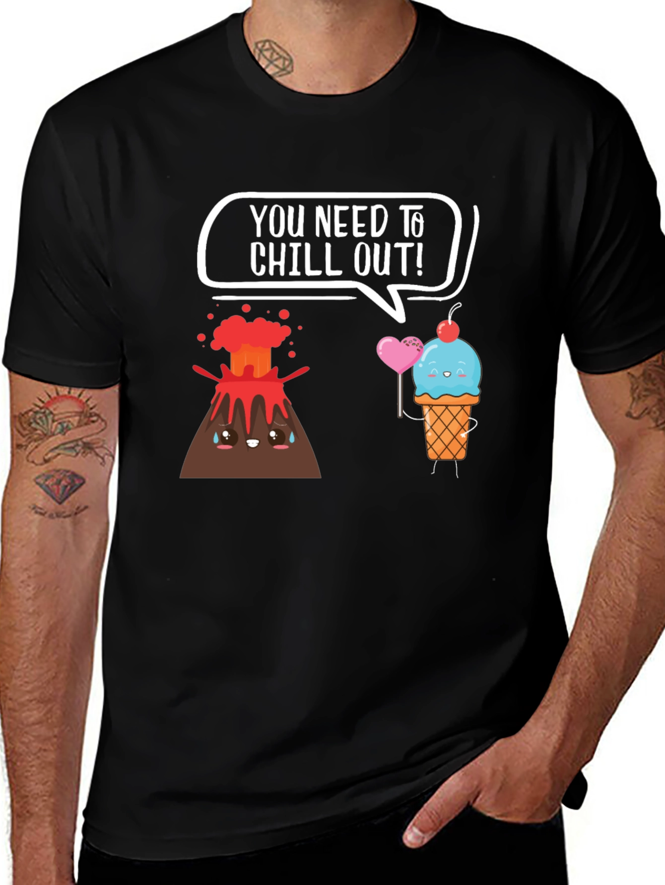 Chill Out Volcano Ice Cream Graphic Tee