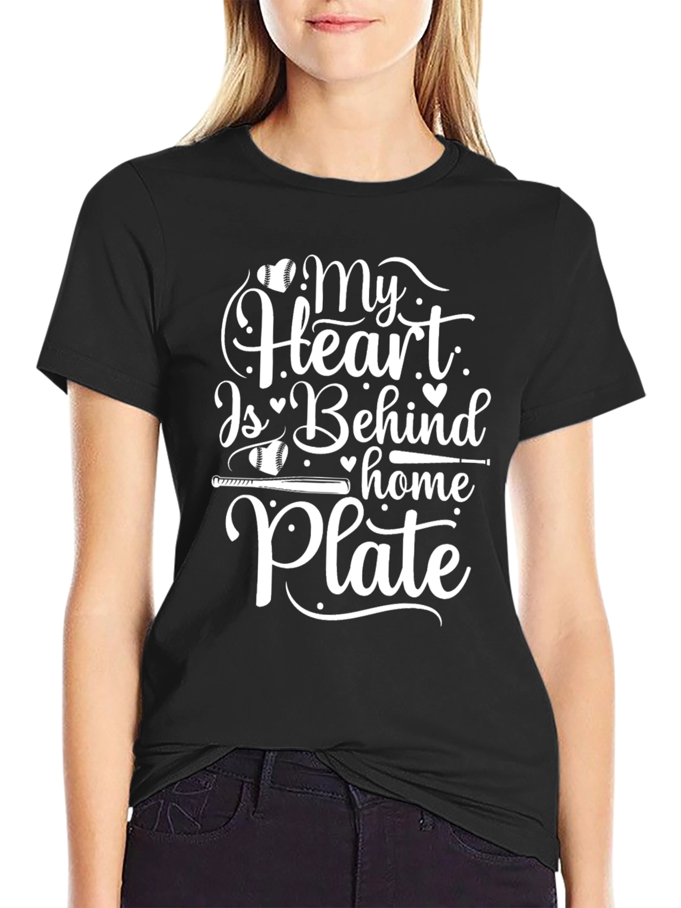 My Heart Is Behind Home Plate Baseball T-Shirt