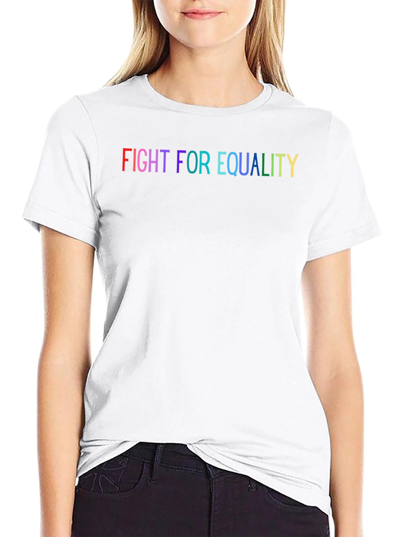 Fight for Equality Rainbow Graphic T-Shirt