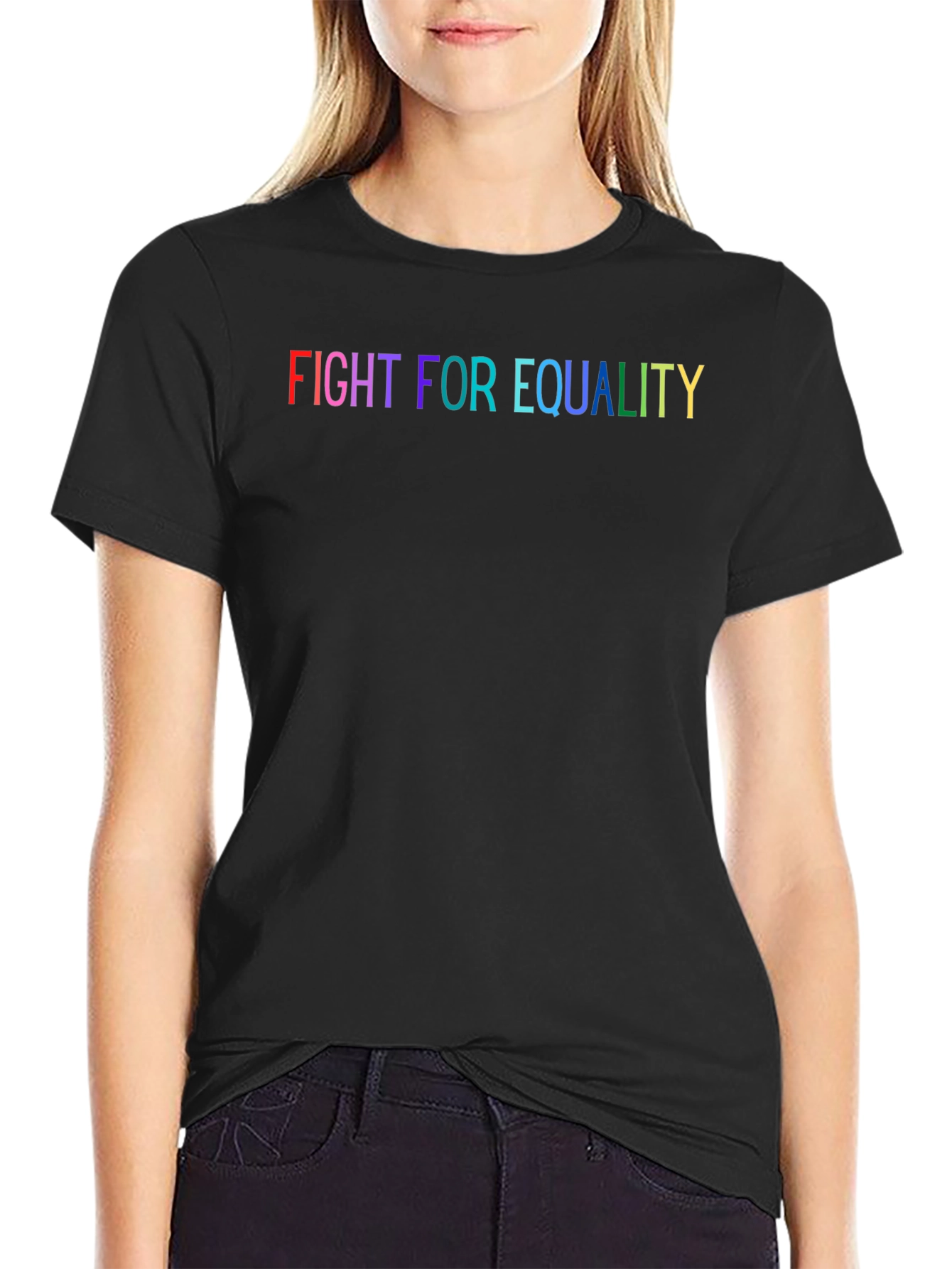 Fight for Equality Rainbow Graphic T-Shirt