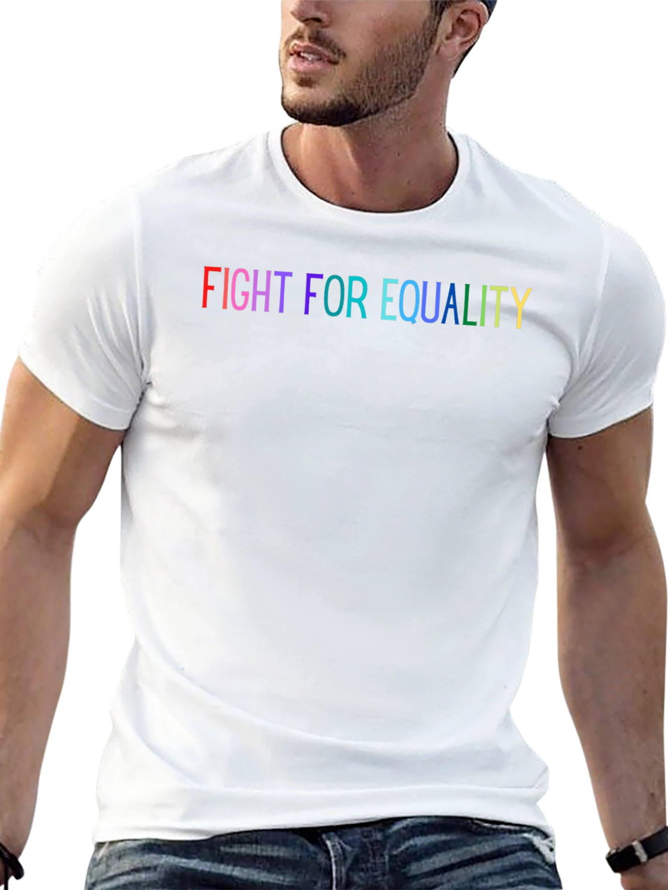 Fight for Equality Rainbow Graphic T-Shirt