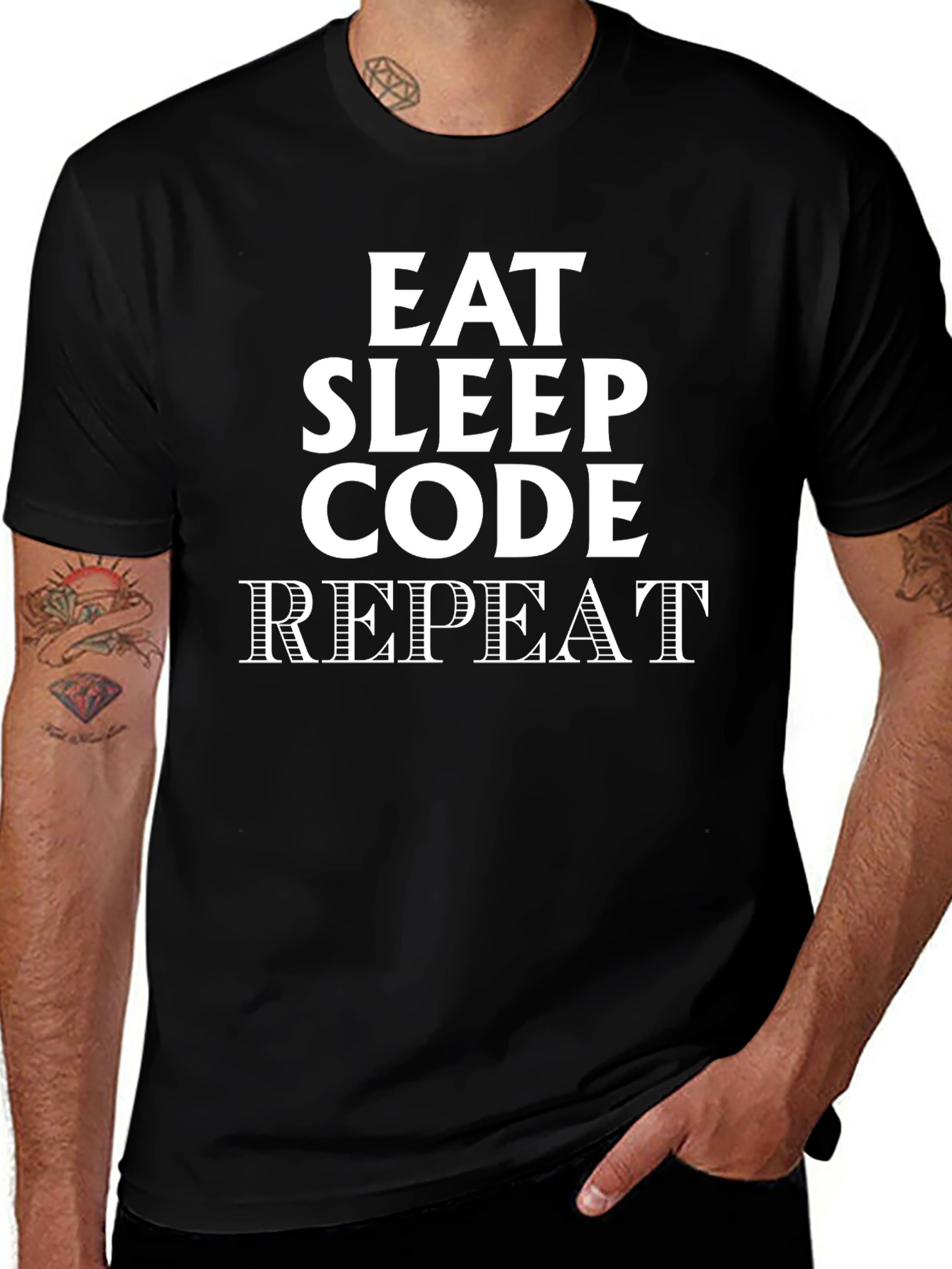 Eat Sleep Code Repeat Black T-Shirt