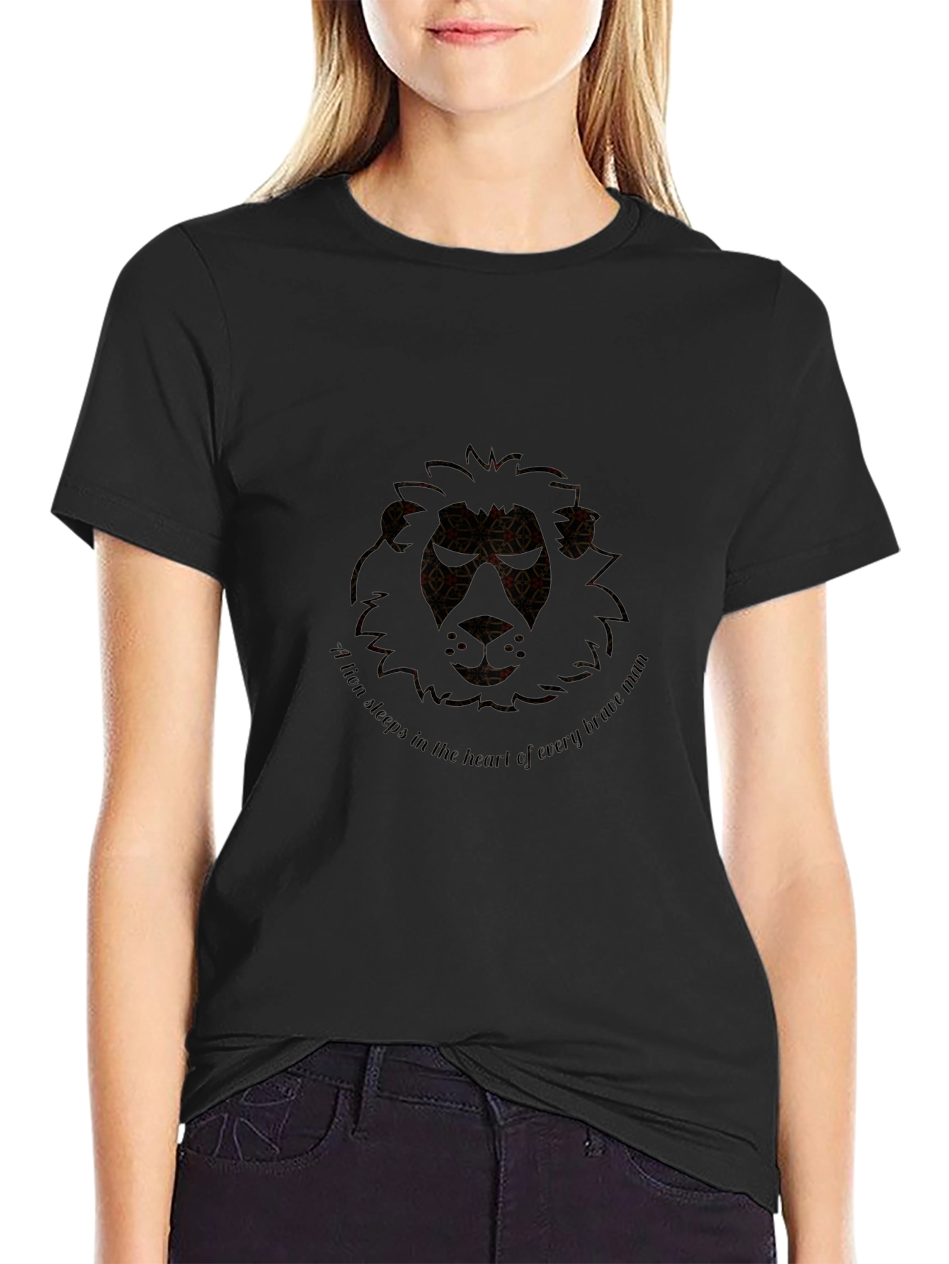 Lion Heart Graphic Black T-Shirt