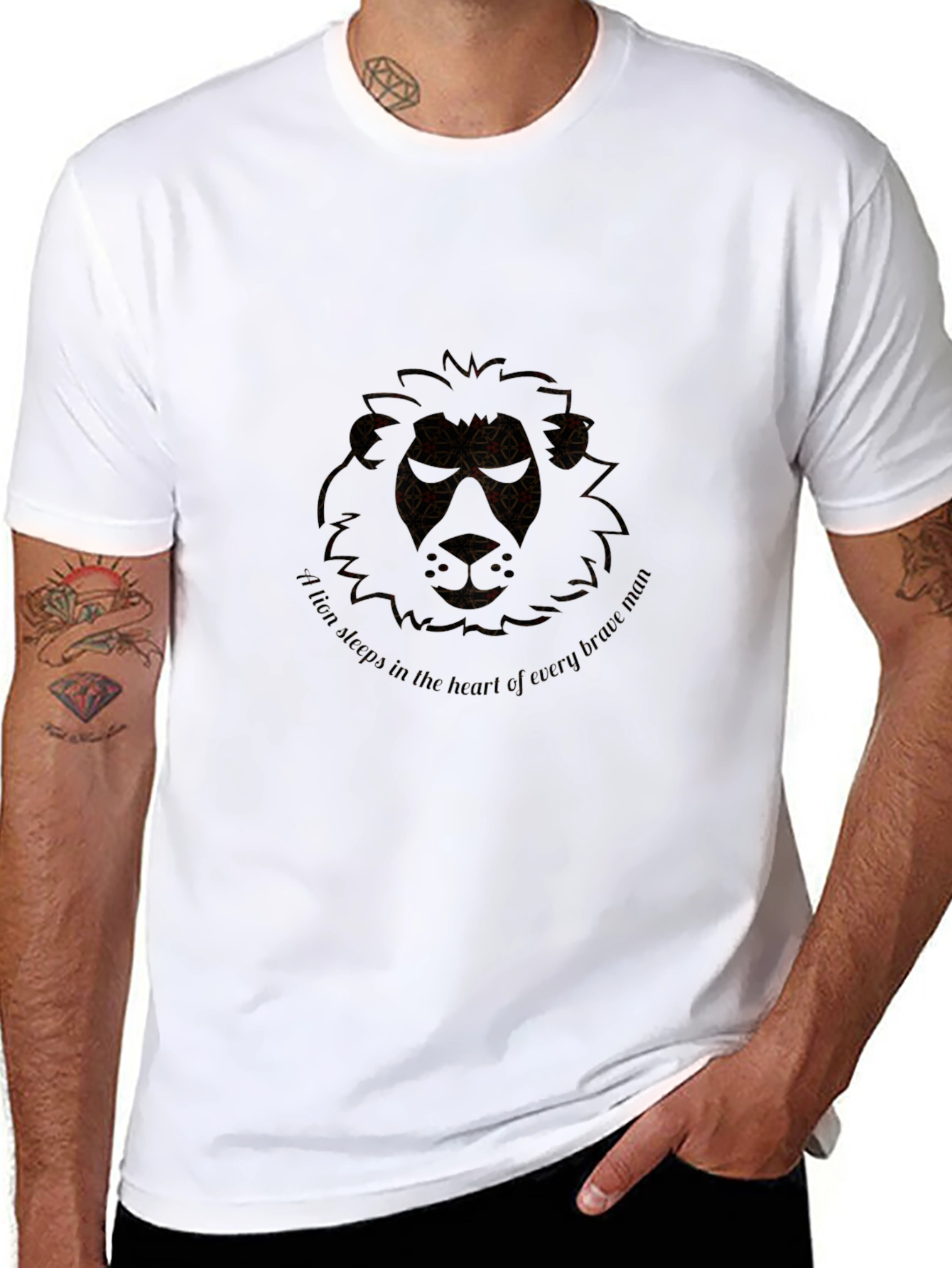 Lion Heart Graphic Black T-Shirt