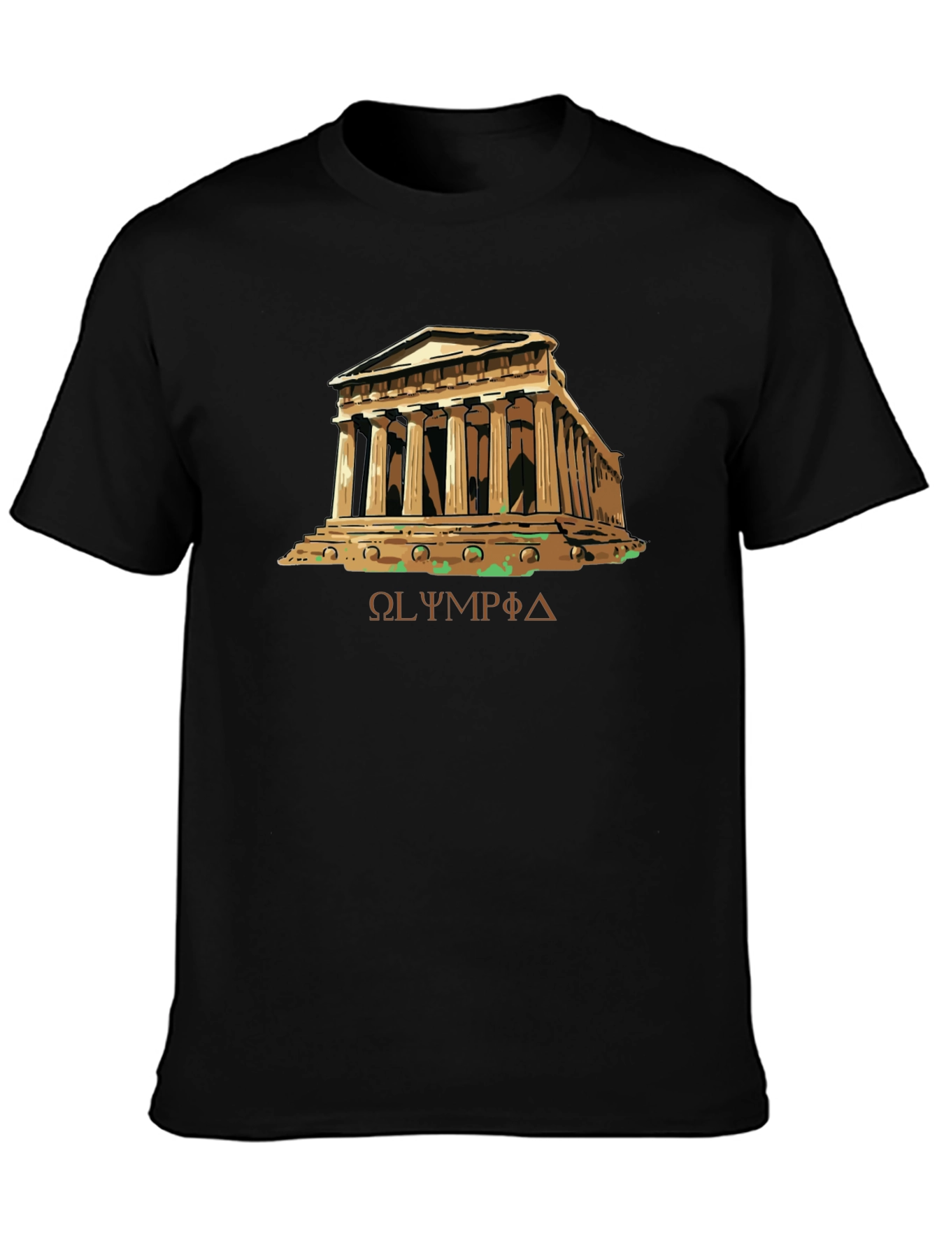Olympia Greek Temple Black T-Shirt