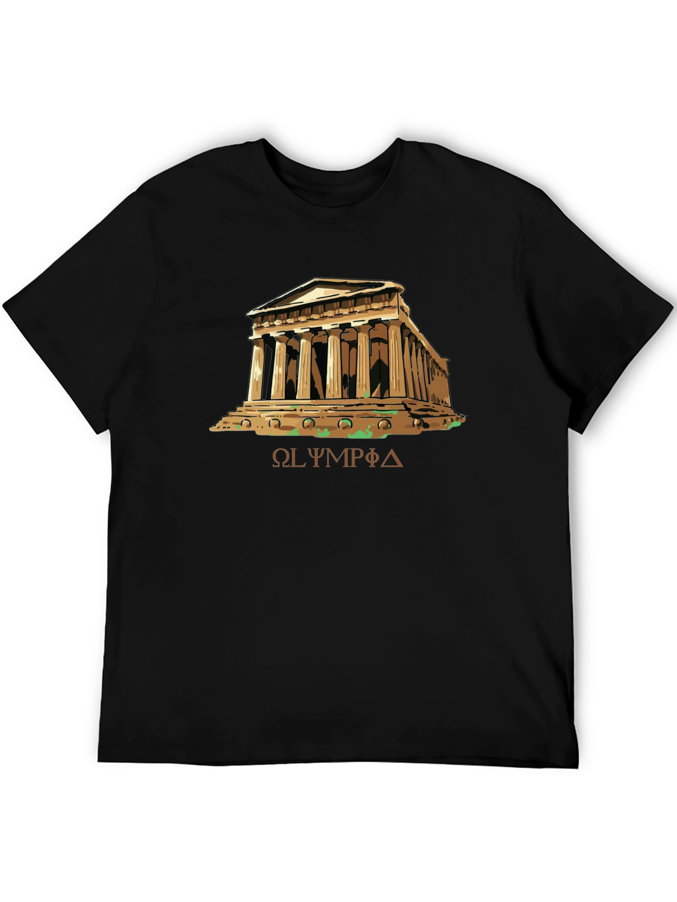 Olympia Greek Temple Black T-Shirt