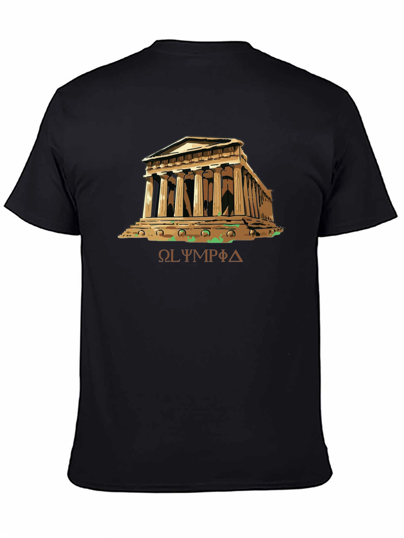 Olympia Greek Temple Black T-Shirt