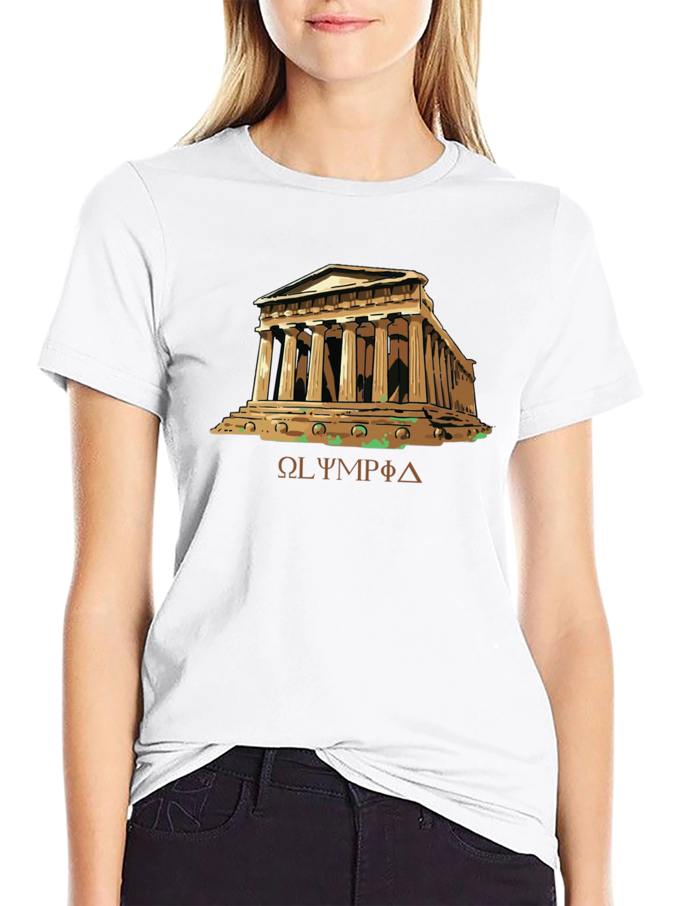 Olympia Greek Temple Black T-Shirt