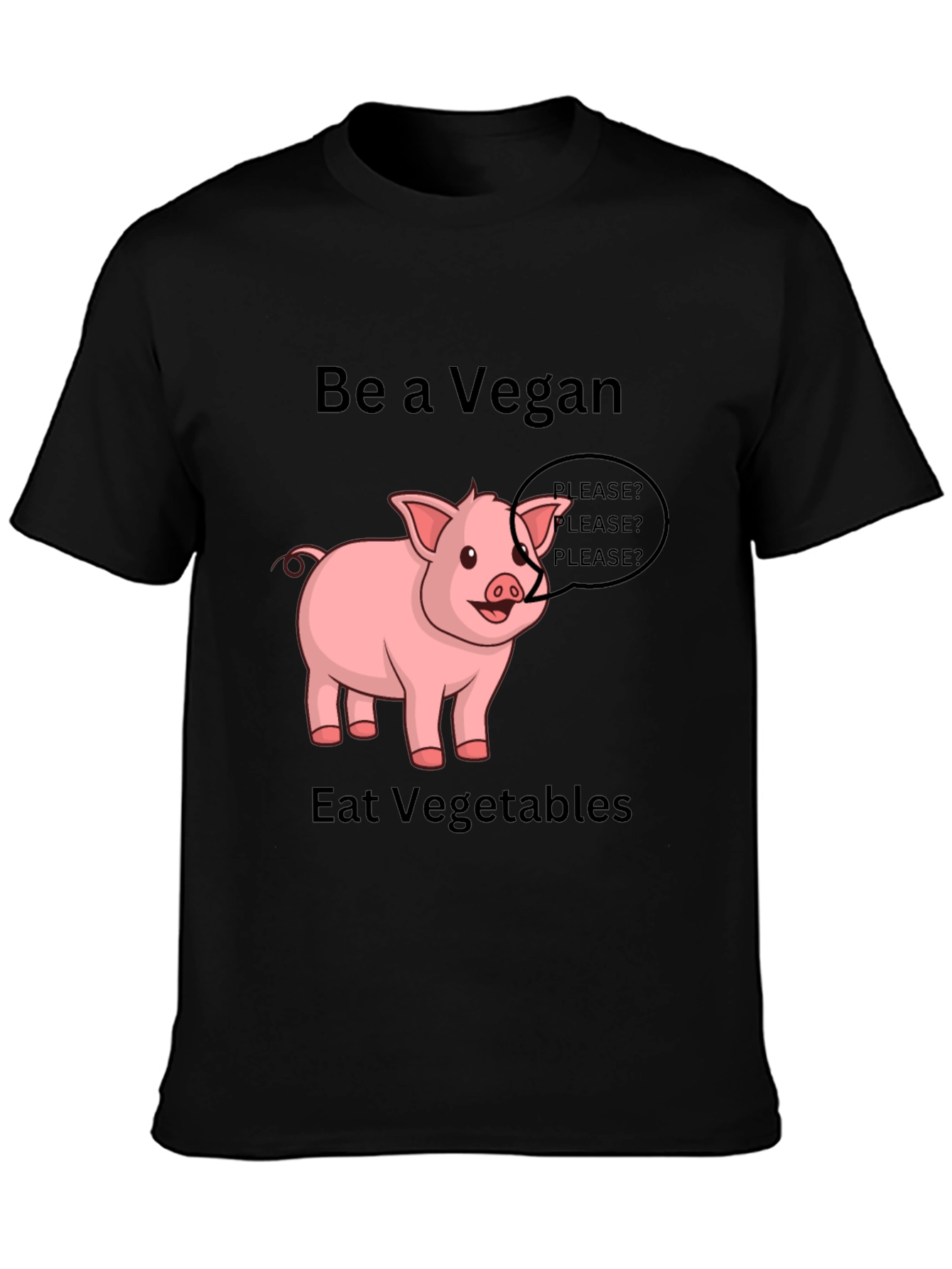Vegan Pig Graphic Tee - Eat Vegetables