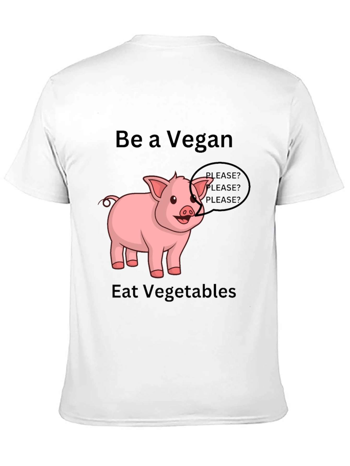 Vegan Pig Graphic Tee - Eat Vegetables