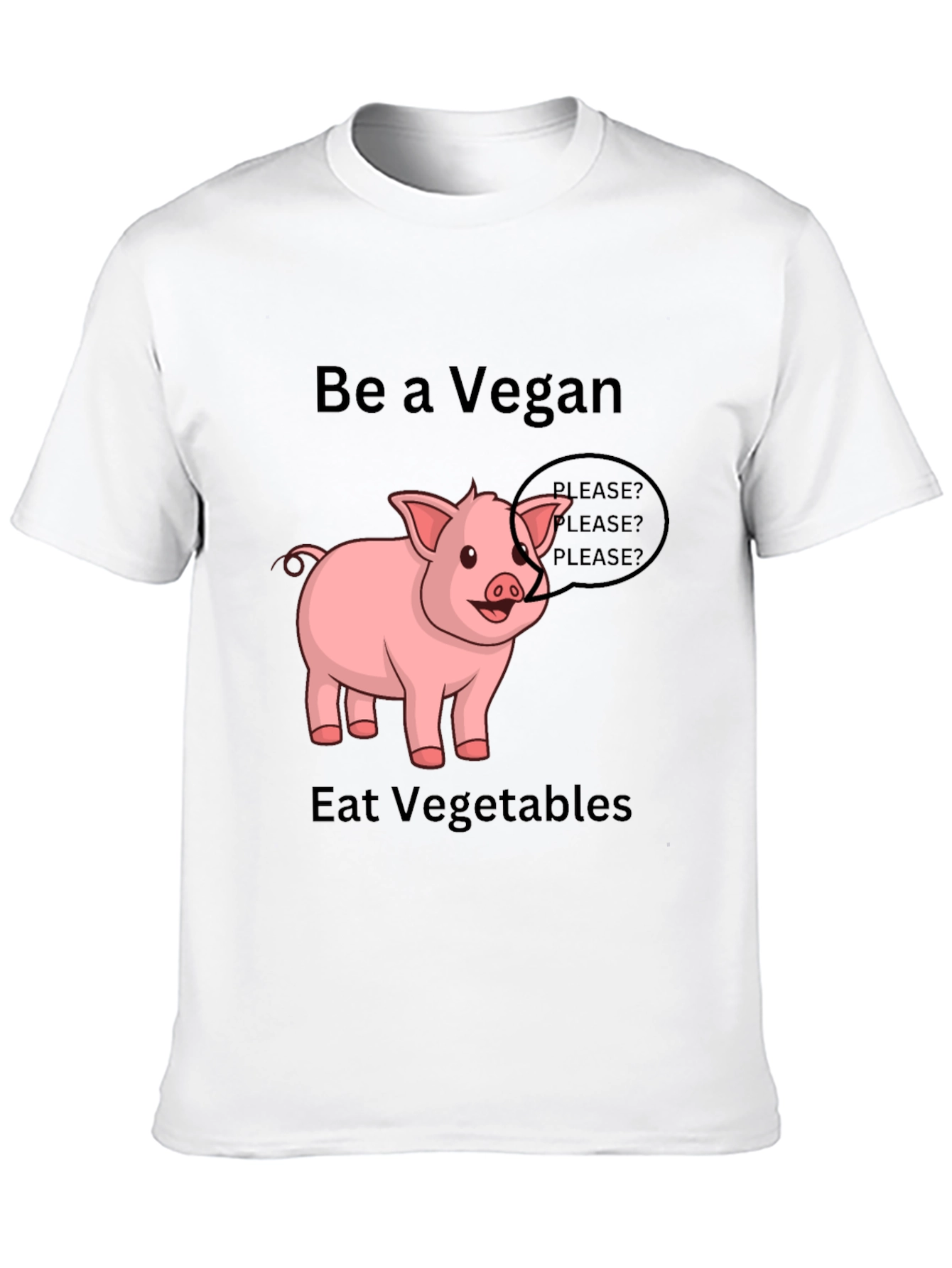 Vegan Pig Graphic Tee - Eat Vegetables