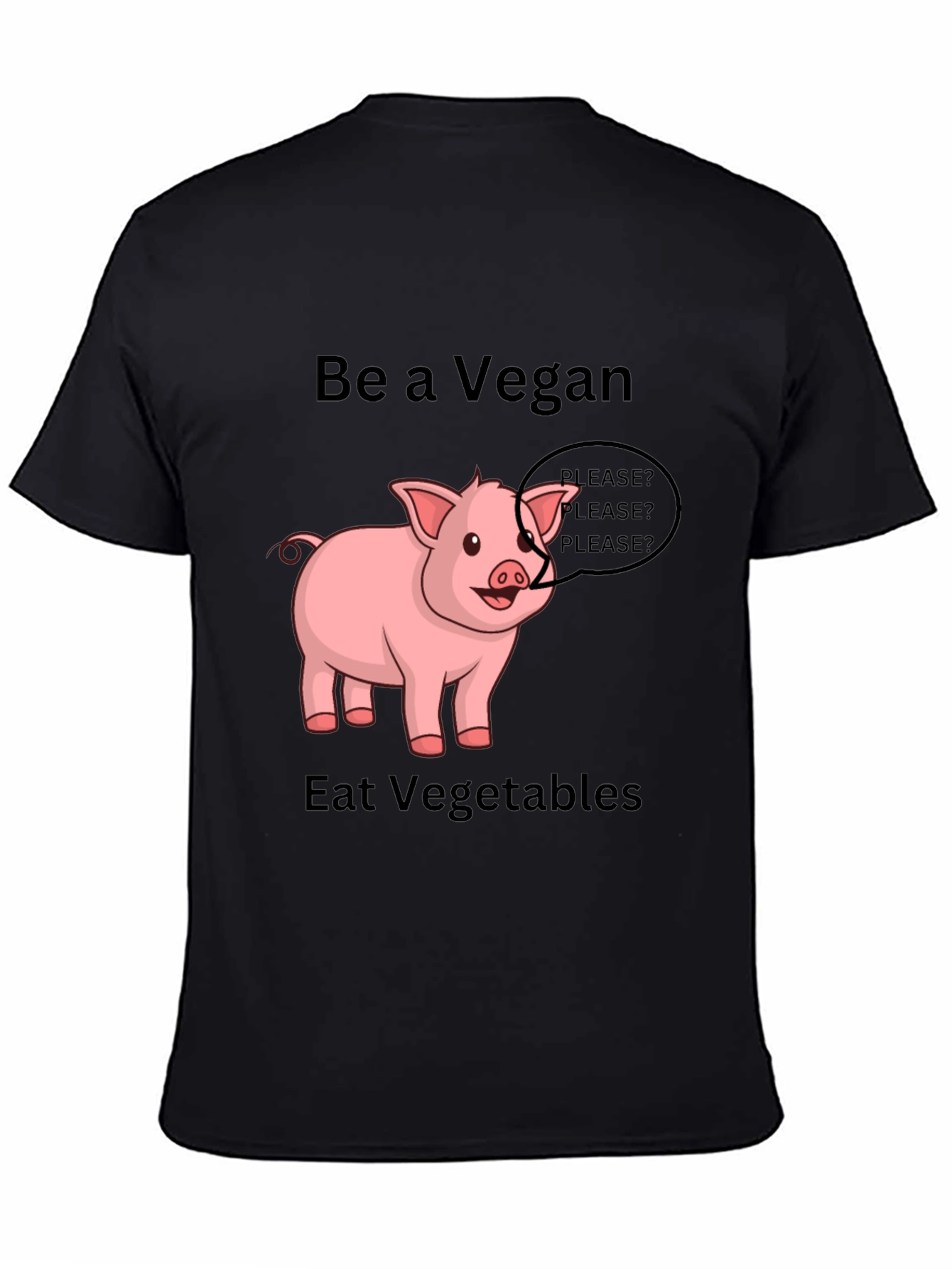 Vegan Pig Graphic Tee - Eat Vegetables