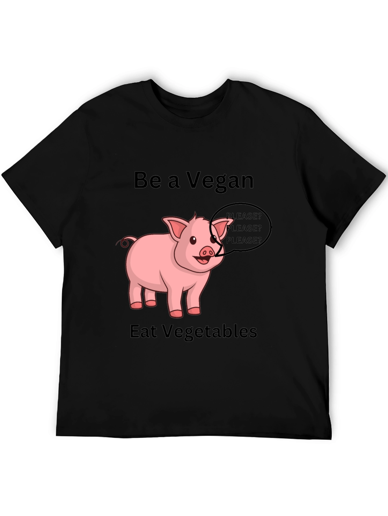 Vegan Pig Graphic Tee - Eat Vegetables