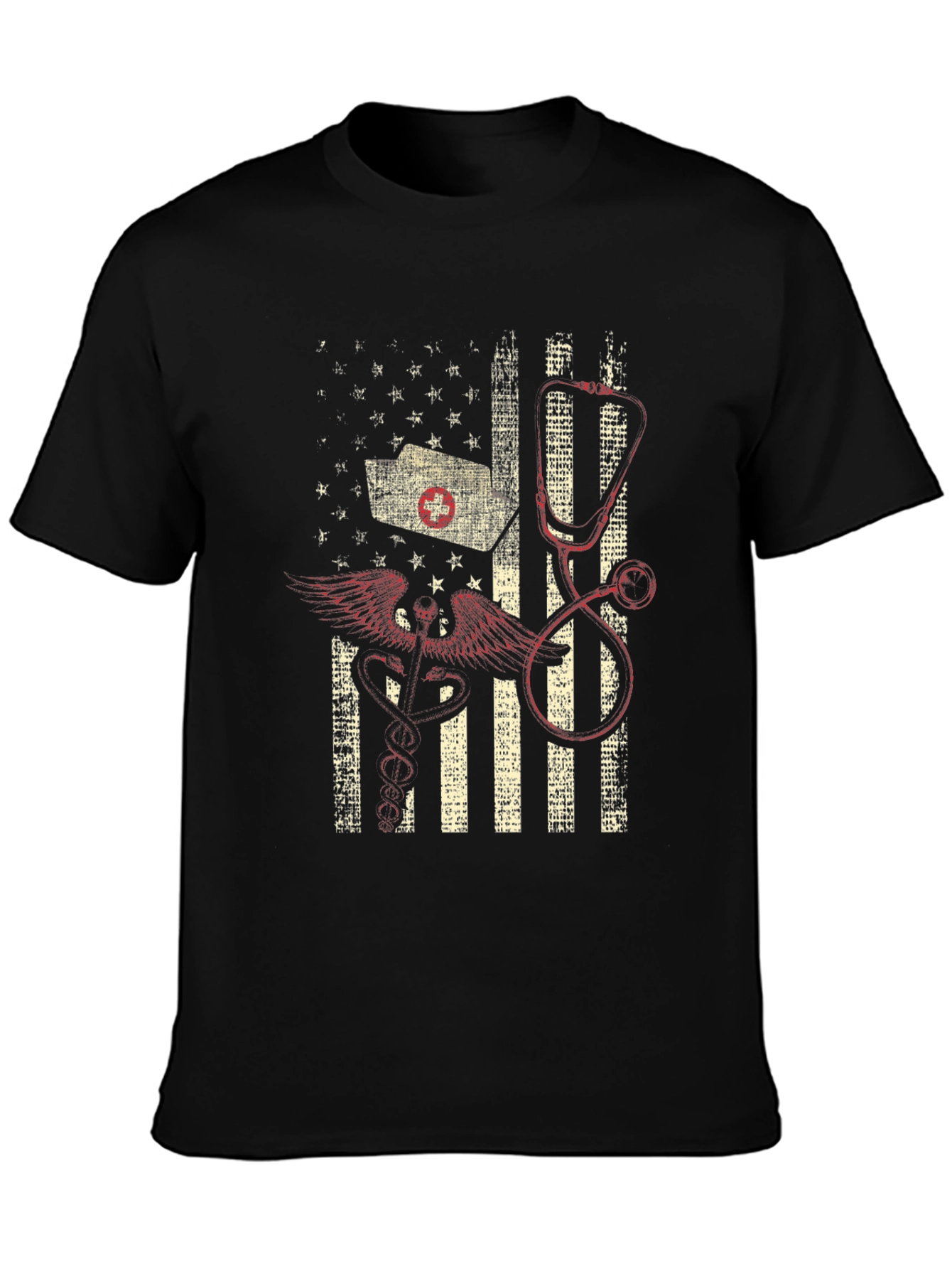 Nurse American Flag Graphic Tee