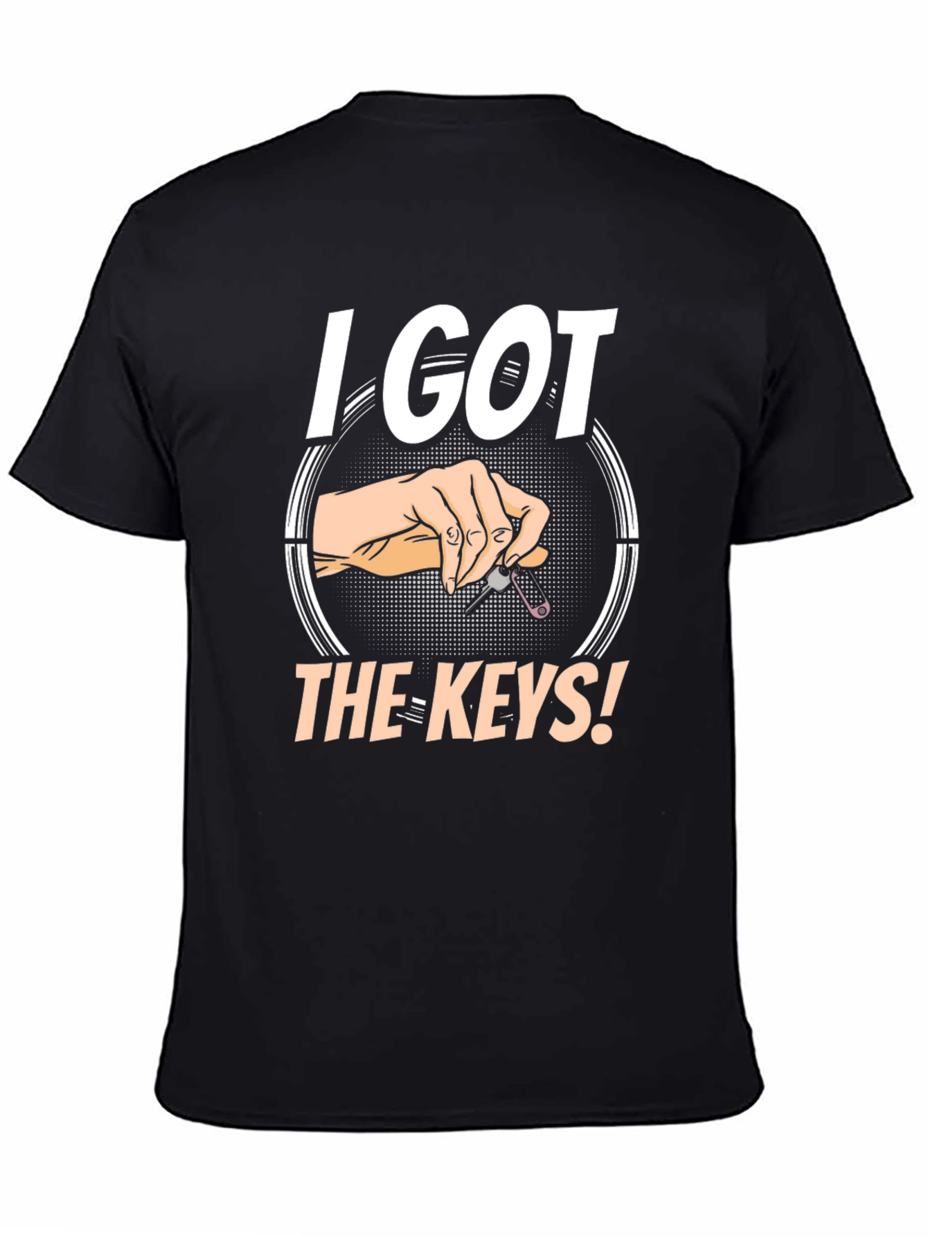 I Got The Keys! Mens Black Graphic T-Shirt