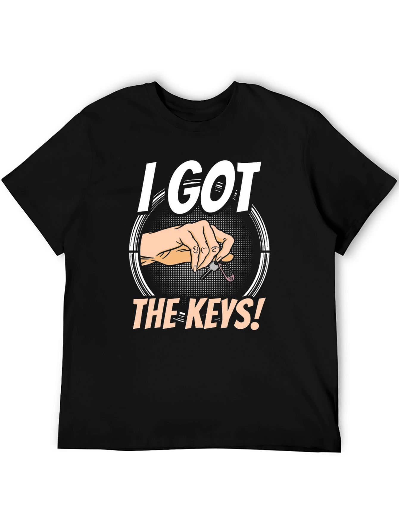 I Got The Keys! Mens Black Graphic T-Shirt