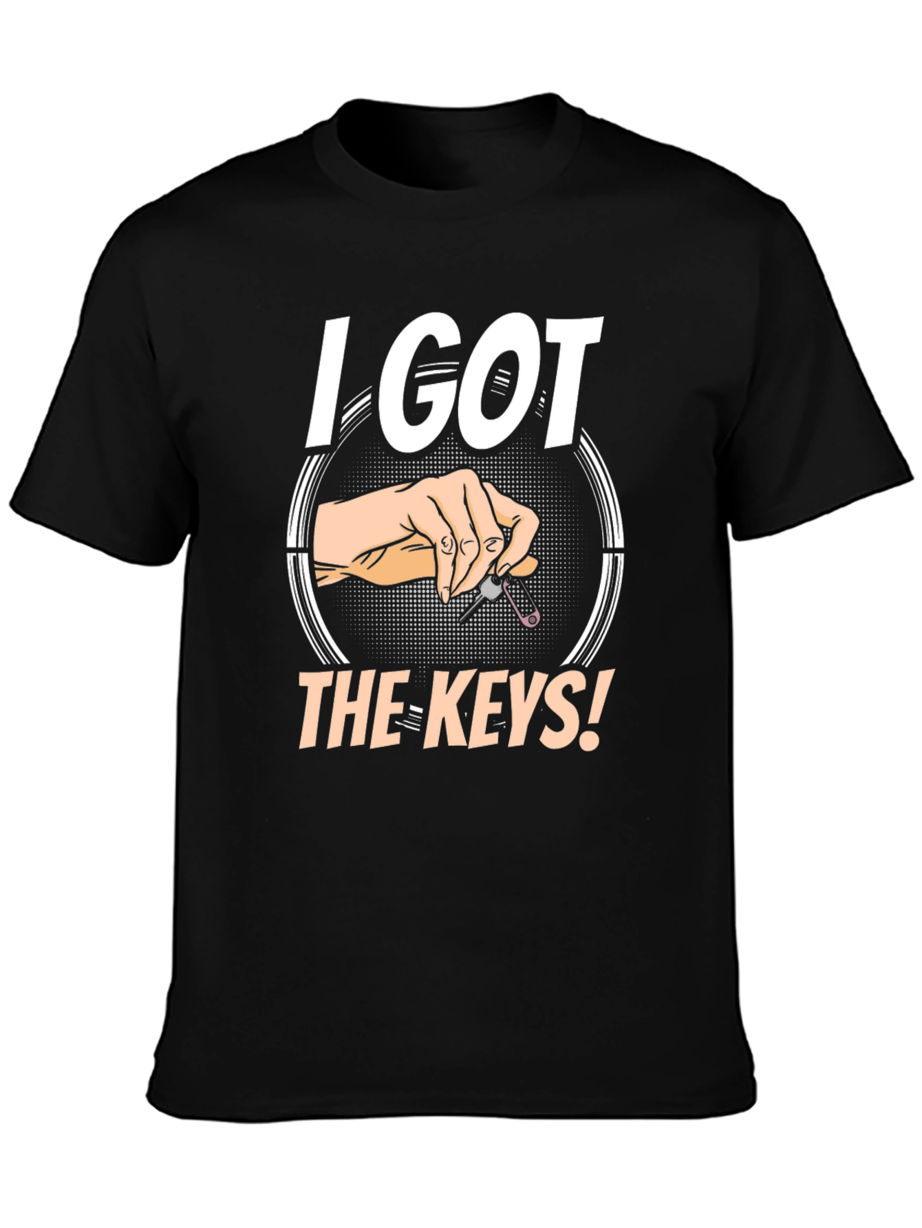 I Got The Keys! Mens Black Graphic T-Shirt