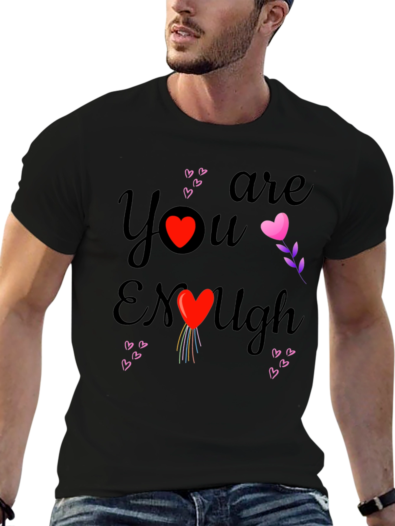 You Are Enough Heart Graphic Tee Shirt