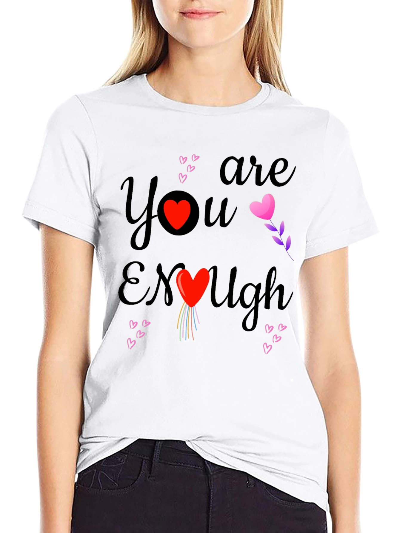 You Are Enough Heart Graphic Tee Shirt