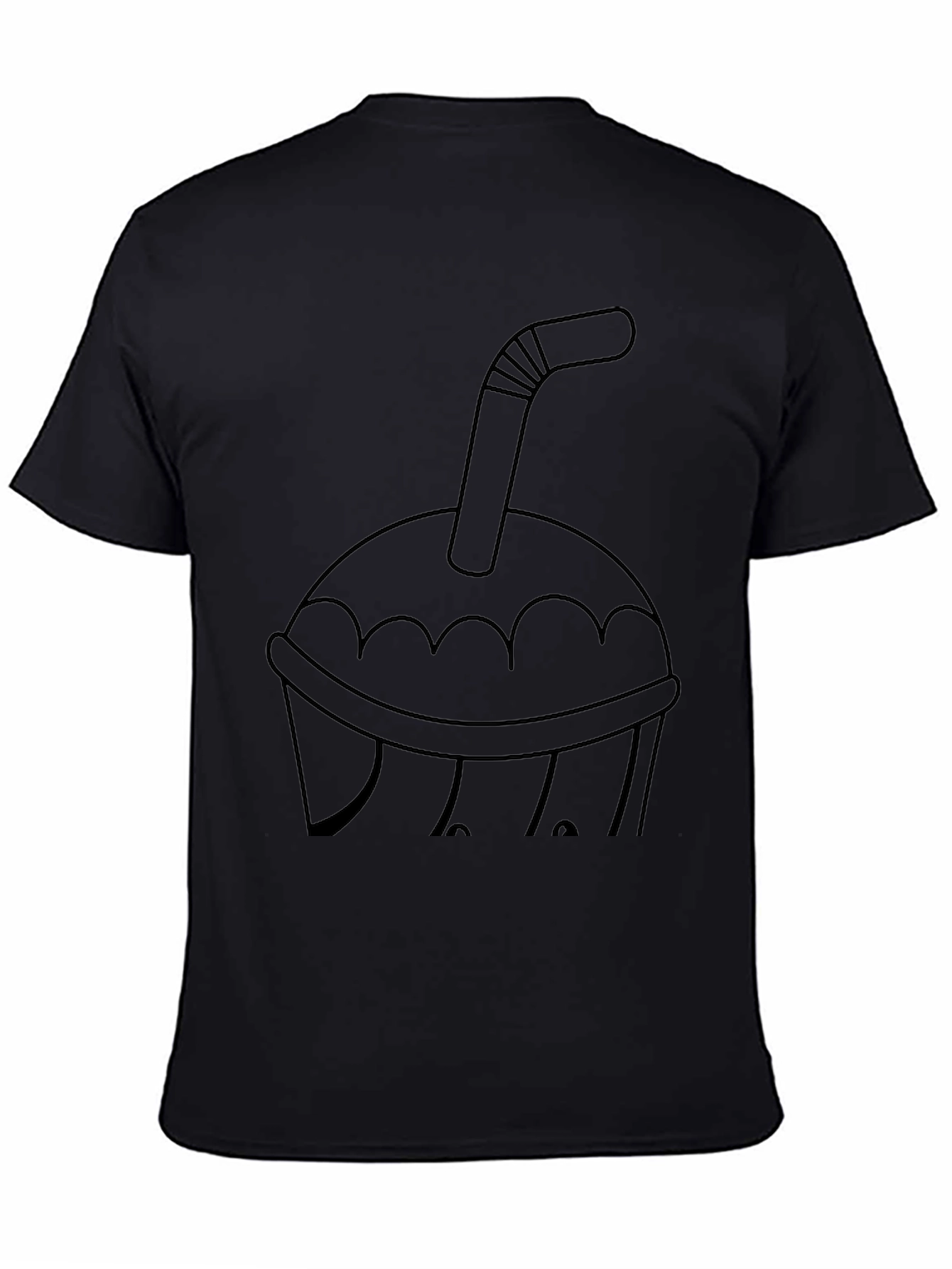Black T-Shirt with Drink Graphic