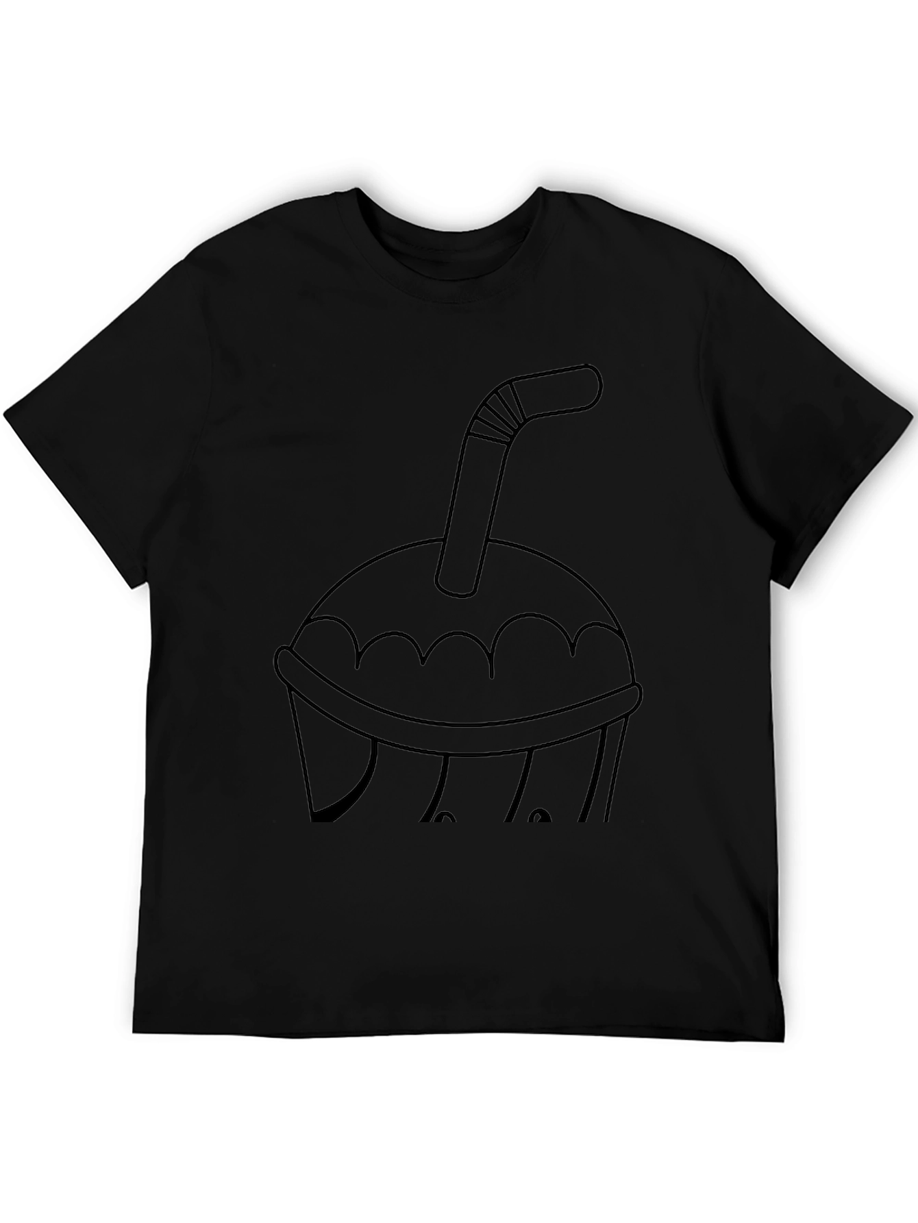Black T-Shirt with Drink Graphic