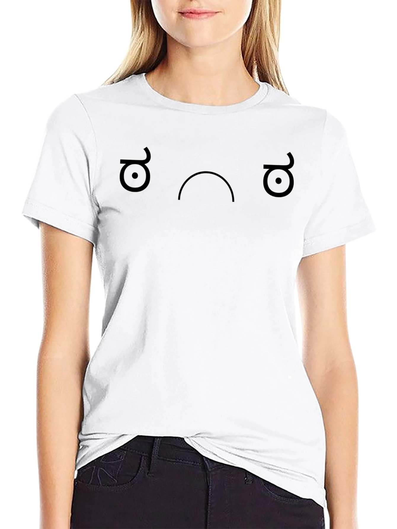 Skeptical Face Graphic Tee - Black