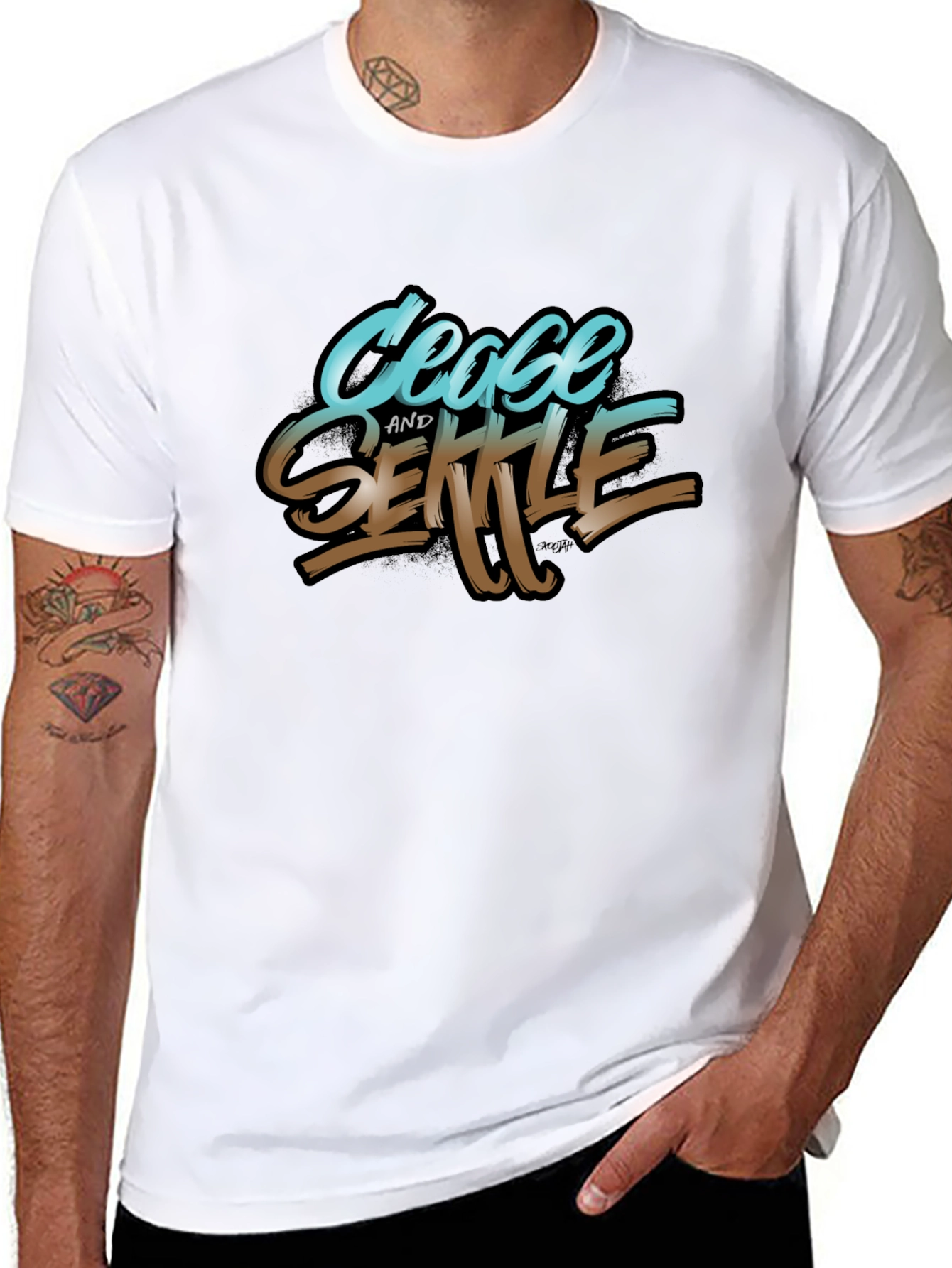 Cease and Settle Graphic Tee - Black