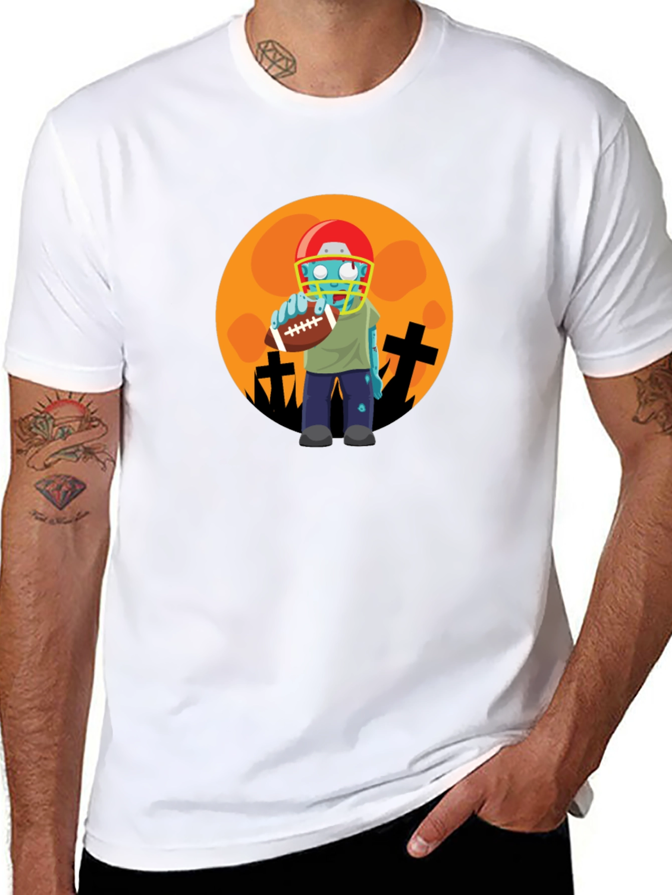 Zombie Football Player Halloween T-Shirt