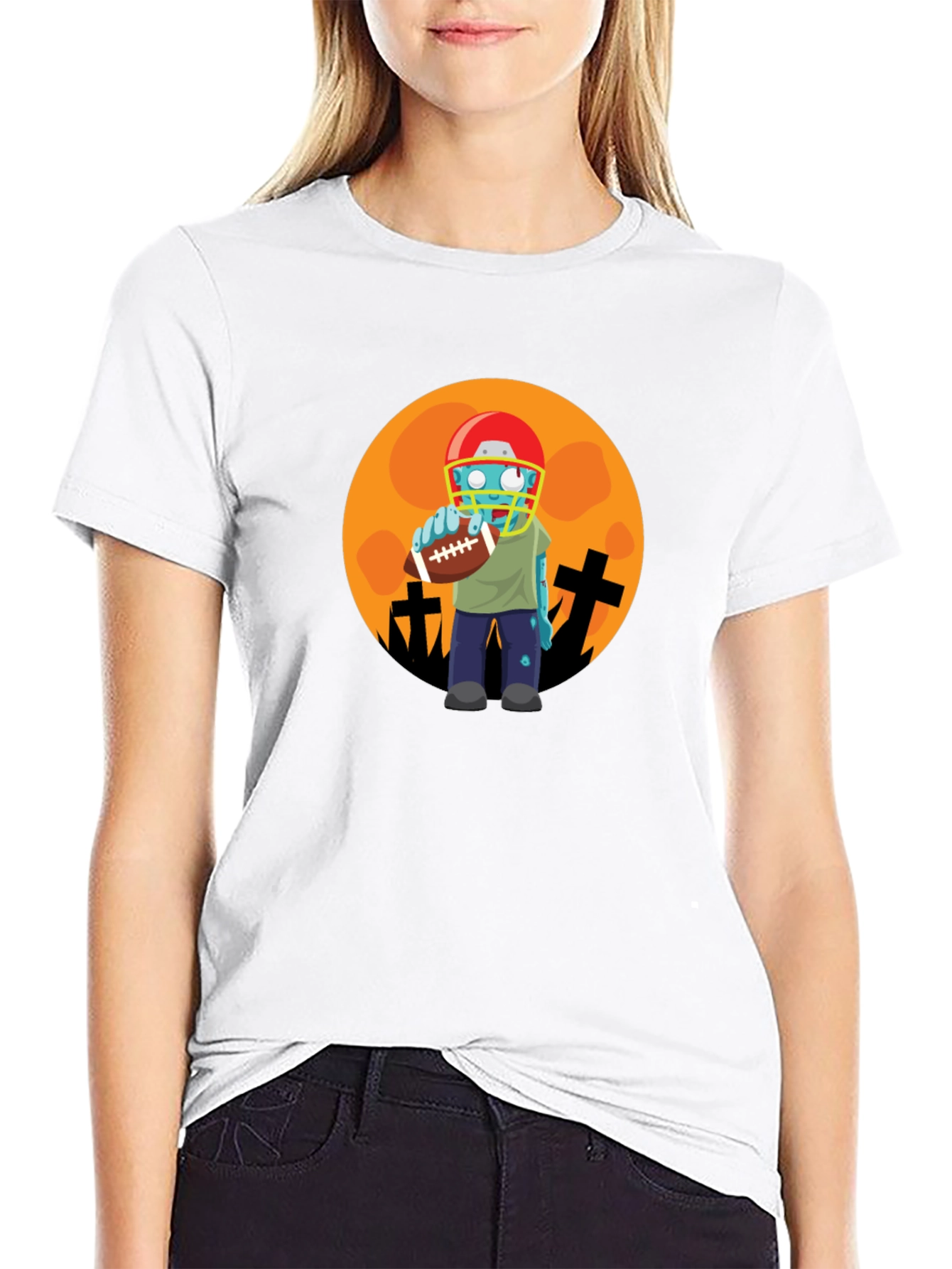 Zombie Football Player Halloween T-Shirt