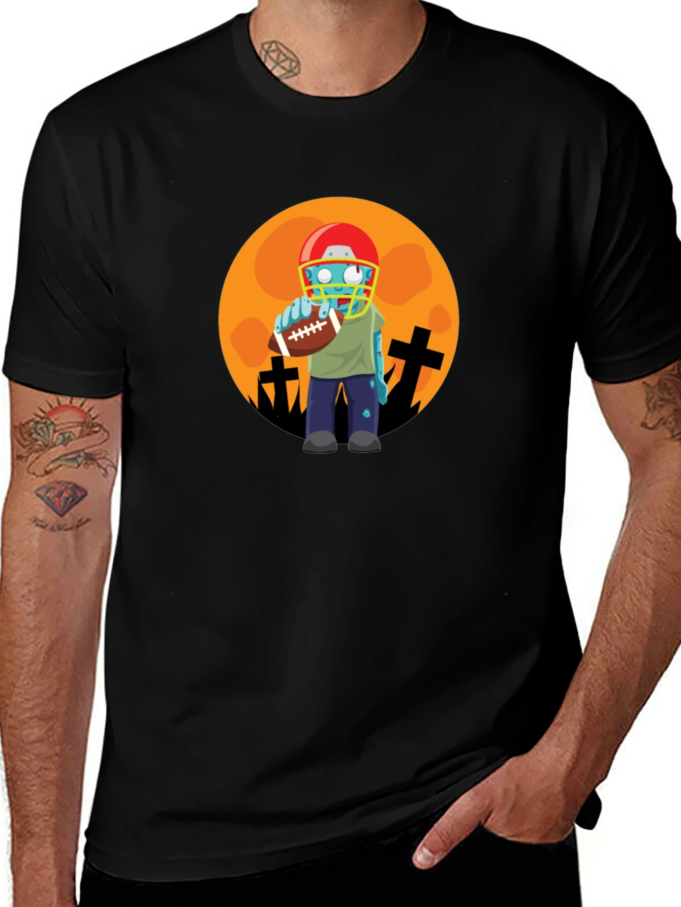 Zombie Football Player Halloween T-Shirt