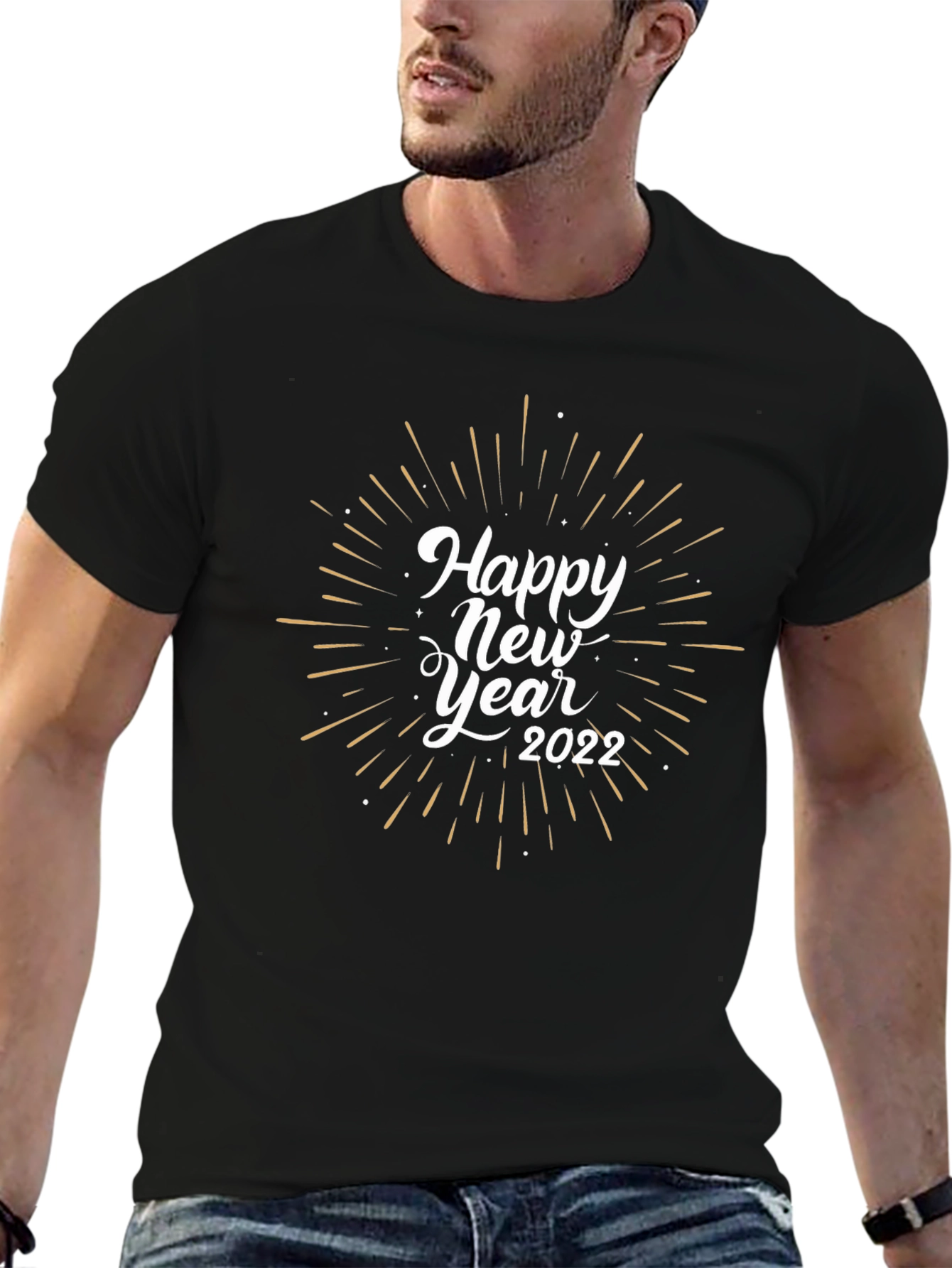 Happy New Year 2022 Graphic Black Tee