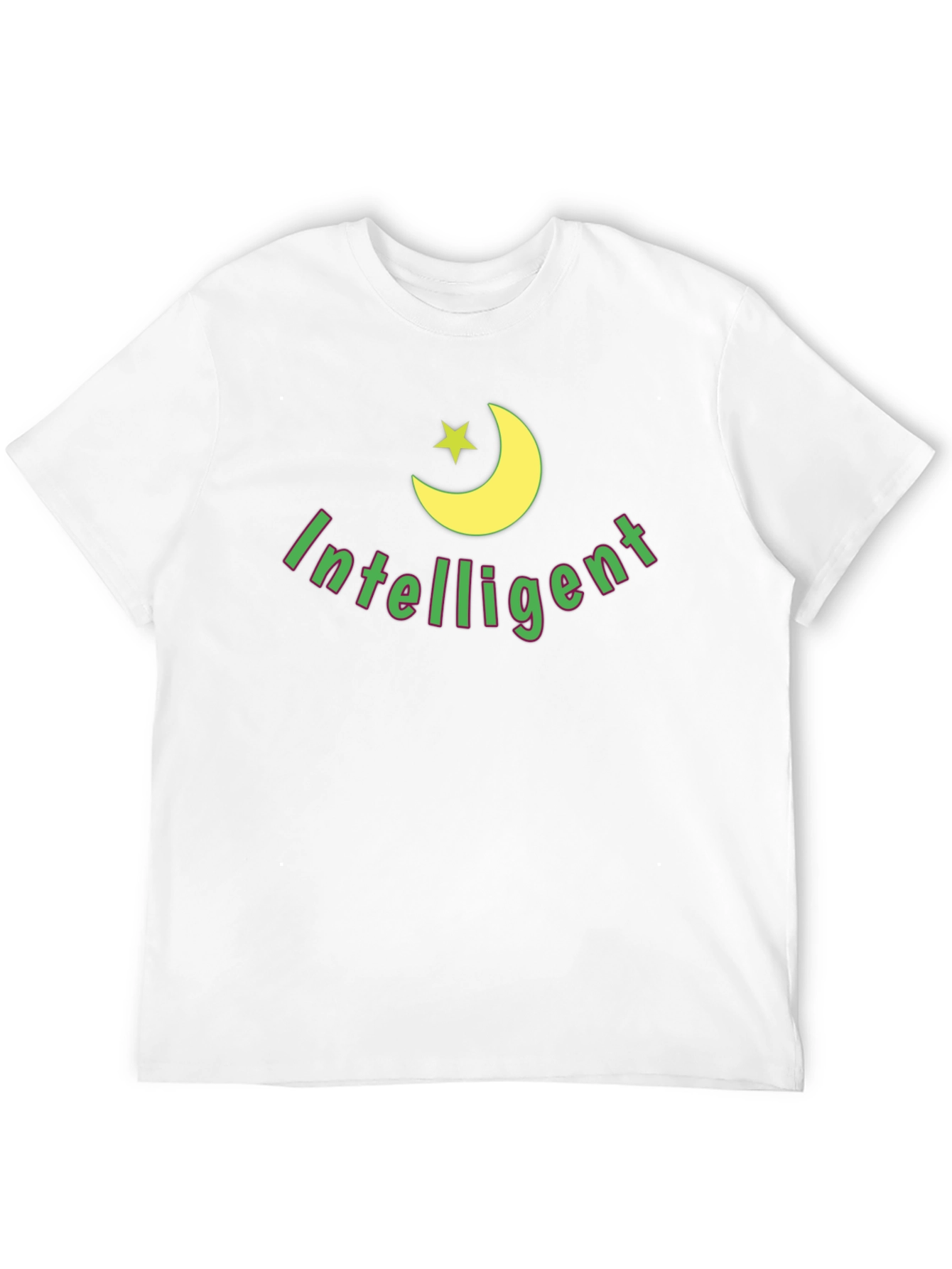 Intelligent Moon Star Graphic Black T-Shirt