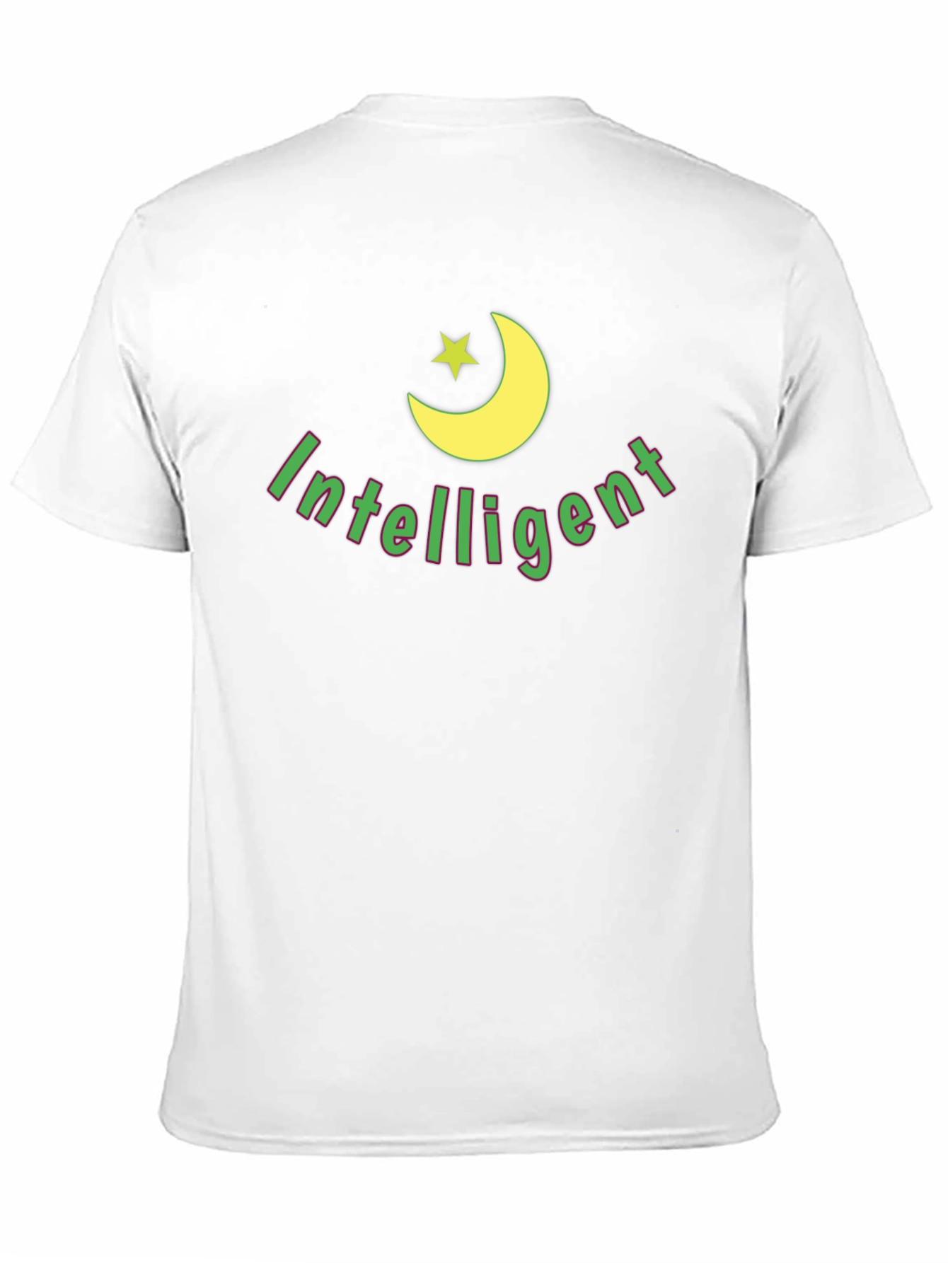 Intelligent Moon Star Graphic Black T-Shirt