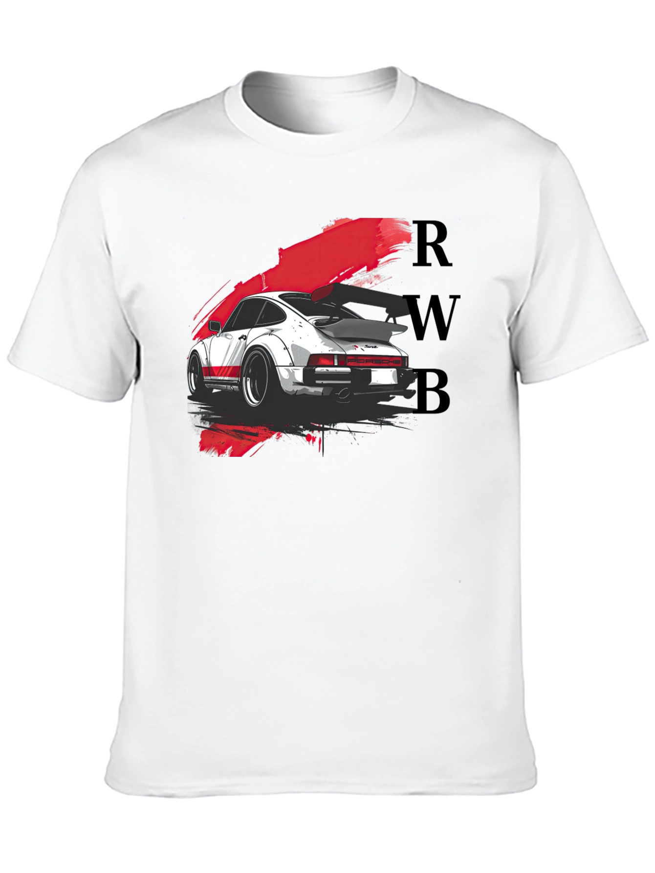 RWB Porsche Graphic Tee - Black Cotton T-Shirt