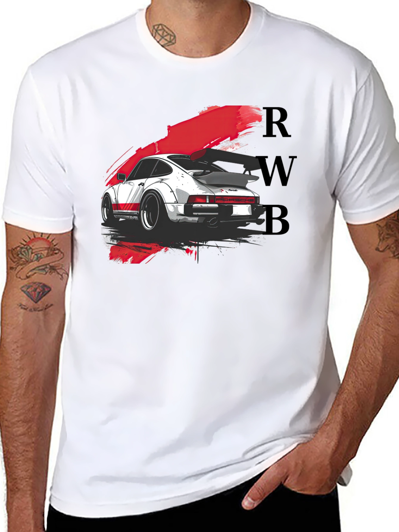RWB Porsche Graphic Tee - Black Cotton T-Shirt