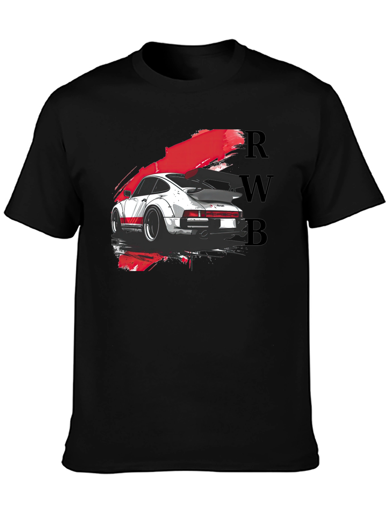 RWB Porsche Graphic Tee - Black Cotton T-Shirt