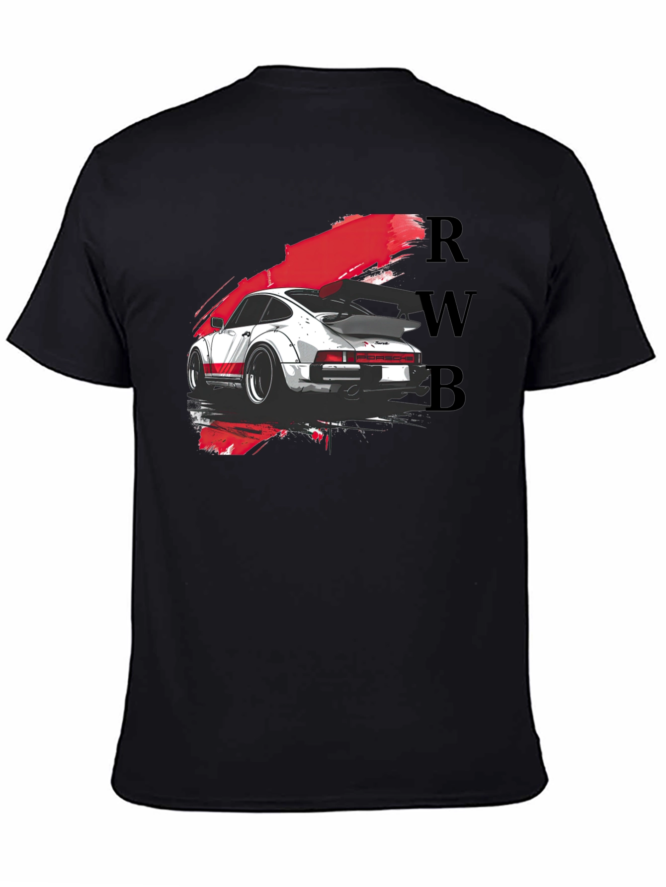 RWB Porsche Graphic Tee - Black Cotton T-Shirt