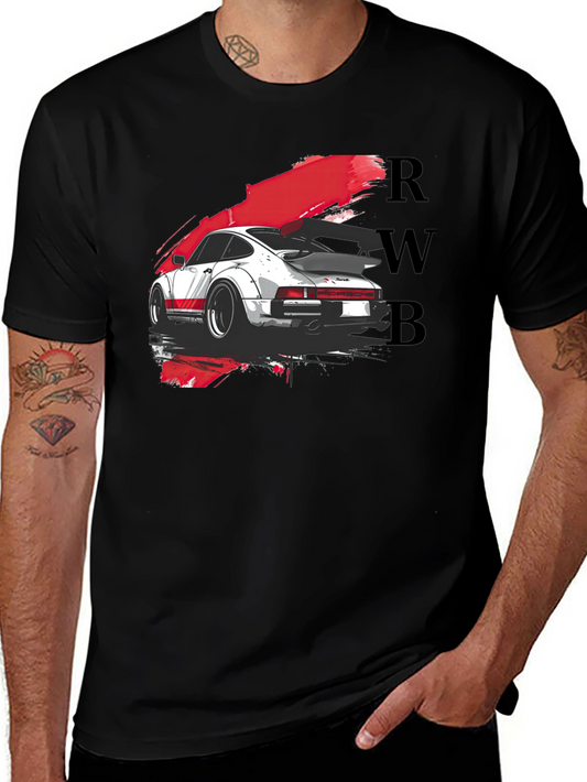 RWB Porsche Graphic Tee - Black Cotton T-Shirt