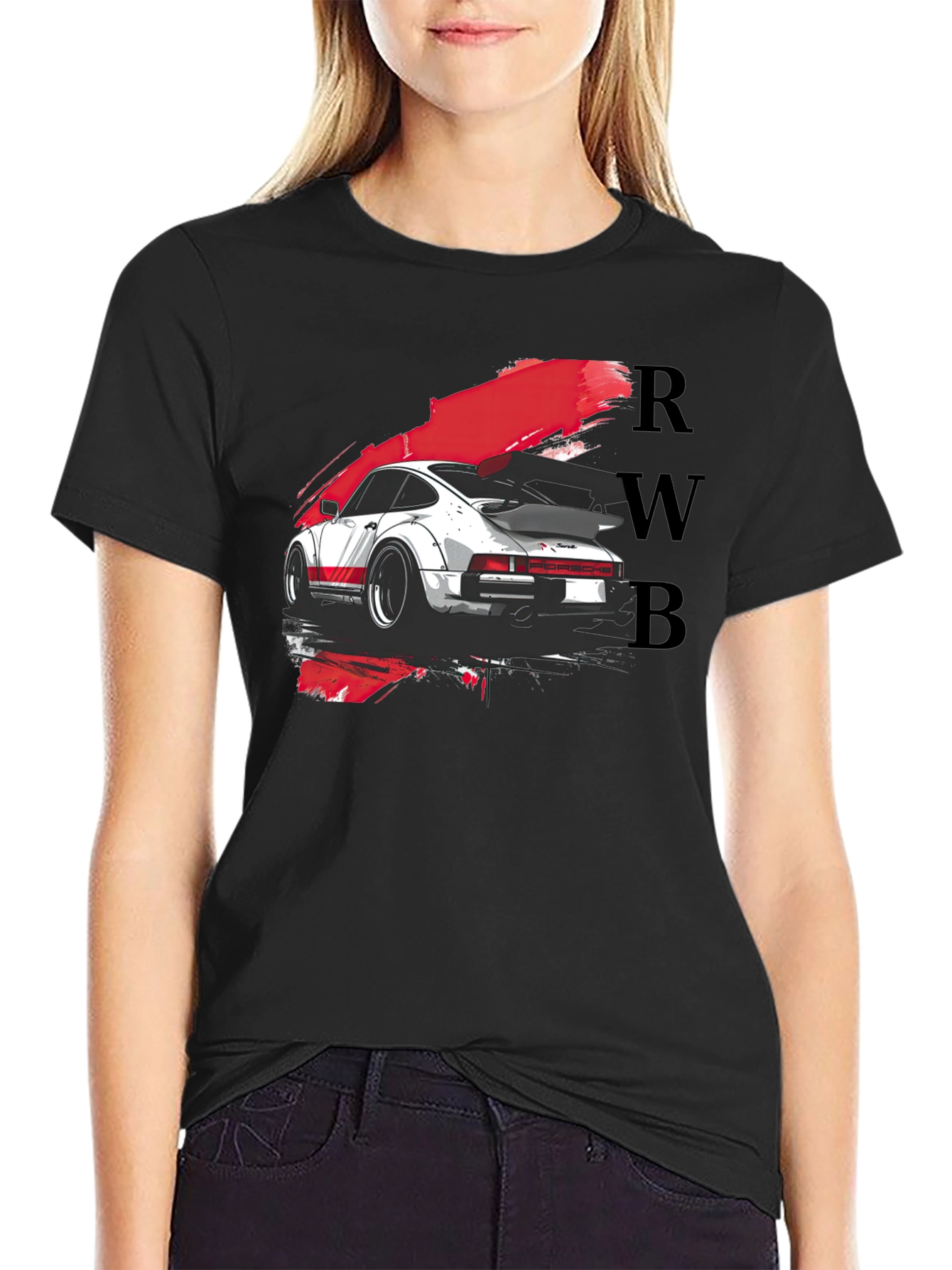 RWB Porsche Graphic Tee - Black Cotton T-Shirt