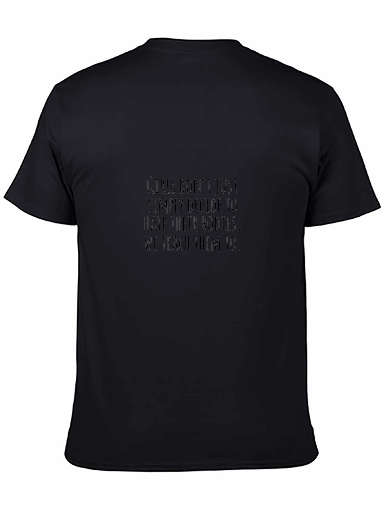 Girls Body Positive Black T-Shirt