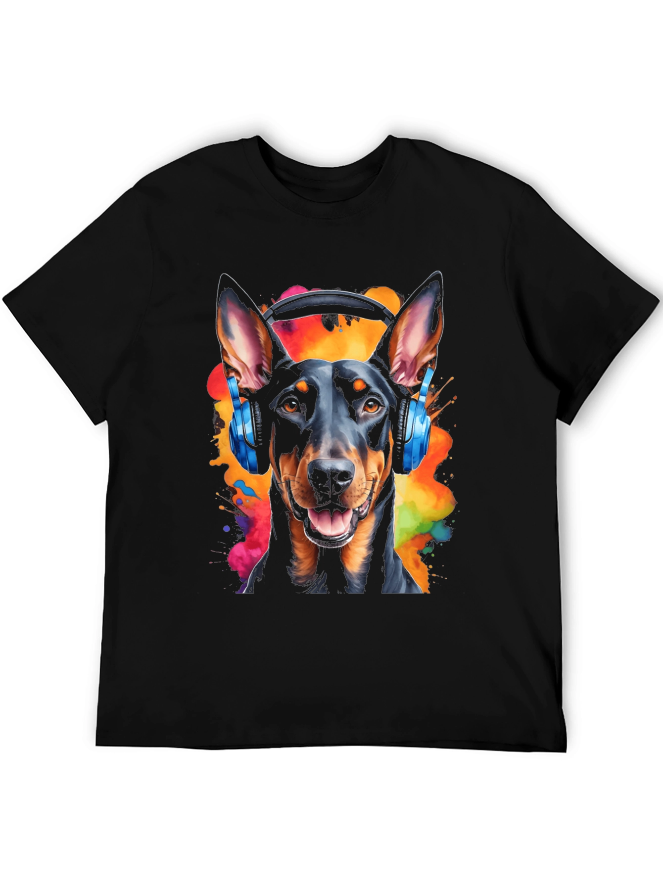 Dog DJ Graphic Tee - Mens Black T-Shirt