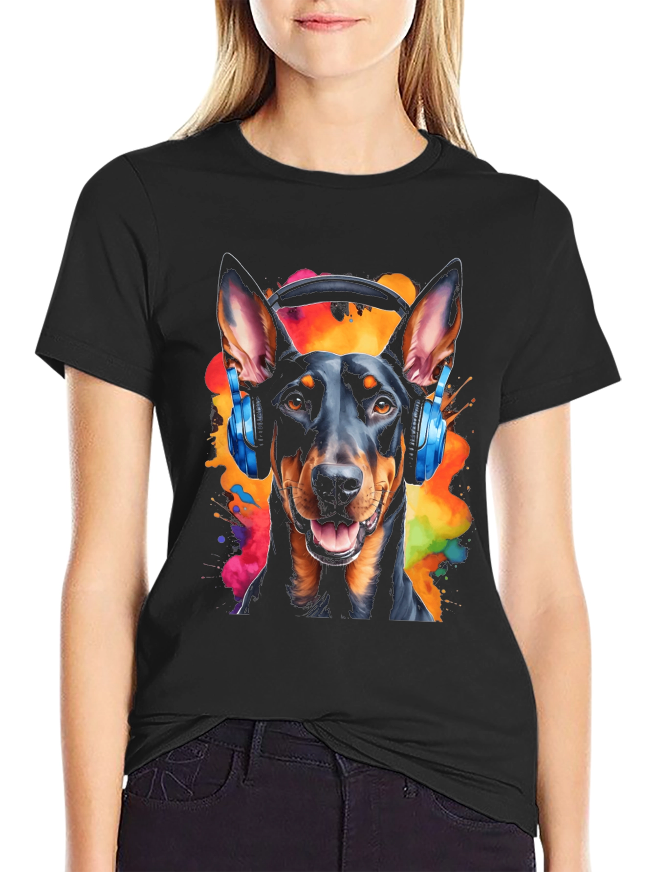 Dog DJ Graphic Tee - Mens Black T-Shirt