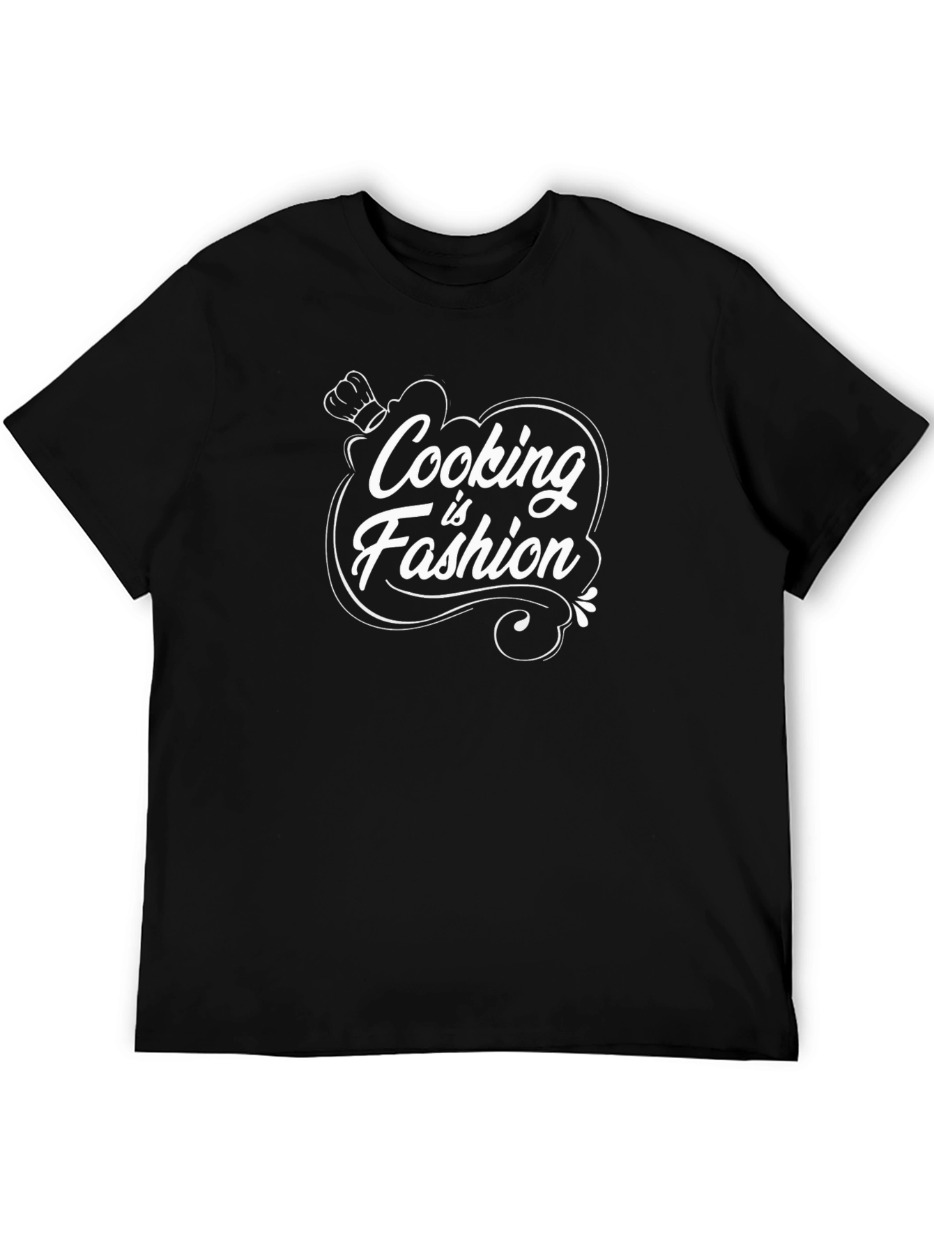Cooking is Fashion Graphic Black T-Shirt