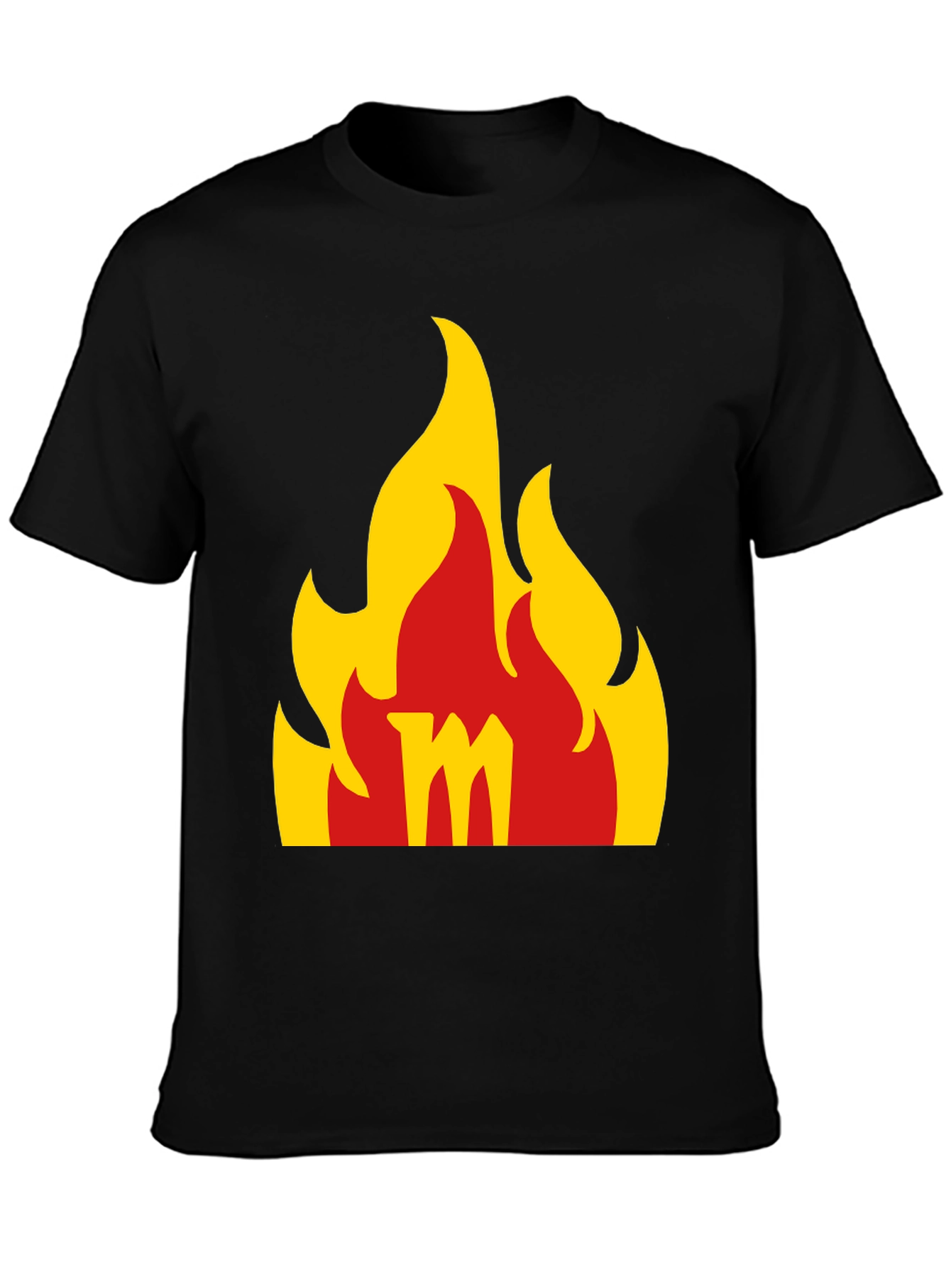 Flame M Graphic Black T-Shirt
